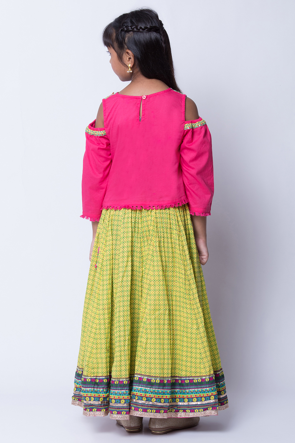 Pink Cotton Lehenga Set image number 4