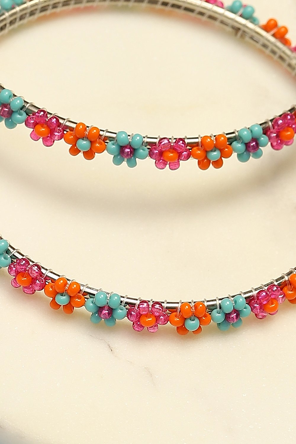 Multicolorcolor Metal & Beads Kids Bangles image number 1