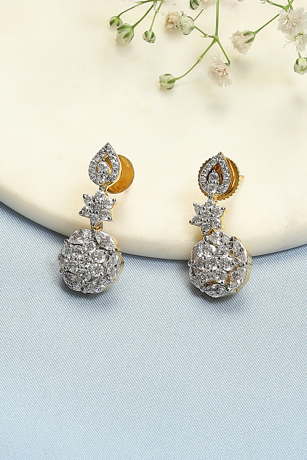 White Brass Earrings image number 0