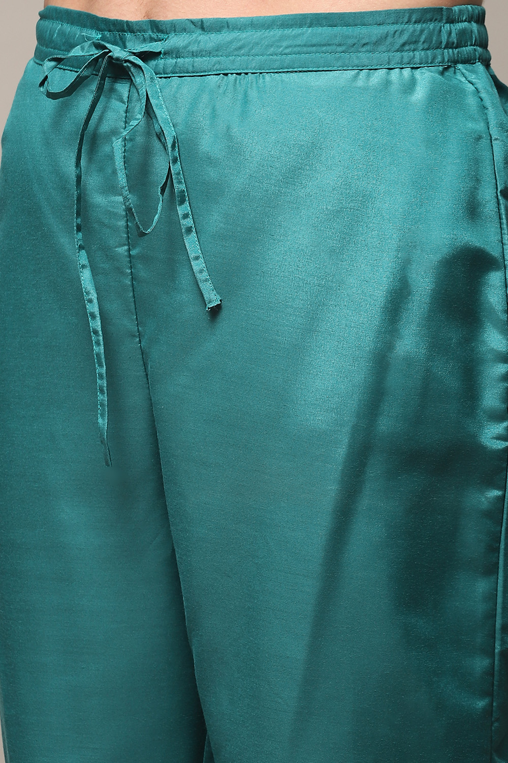 Teal Viscose Straight Kurta Regular Pants Suit Set image number 2