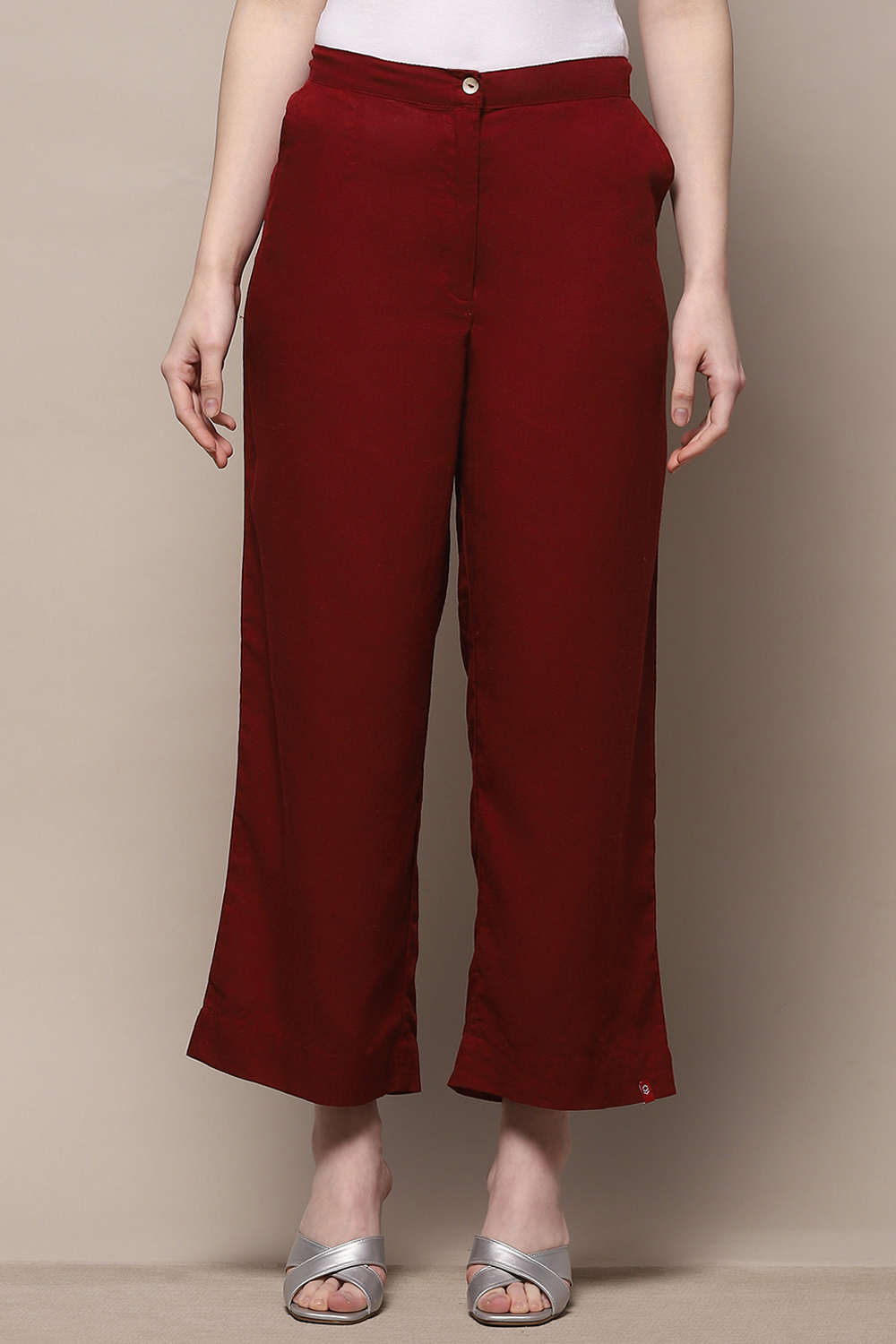Off White Cotton Regular Pant image number 5