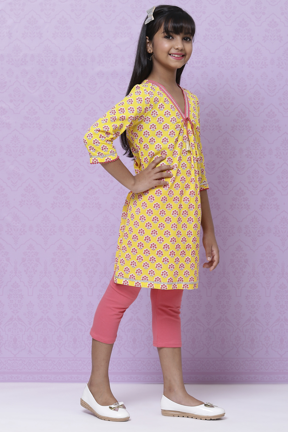 Yellow Straight Cotton Tunics image number 4