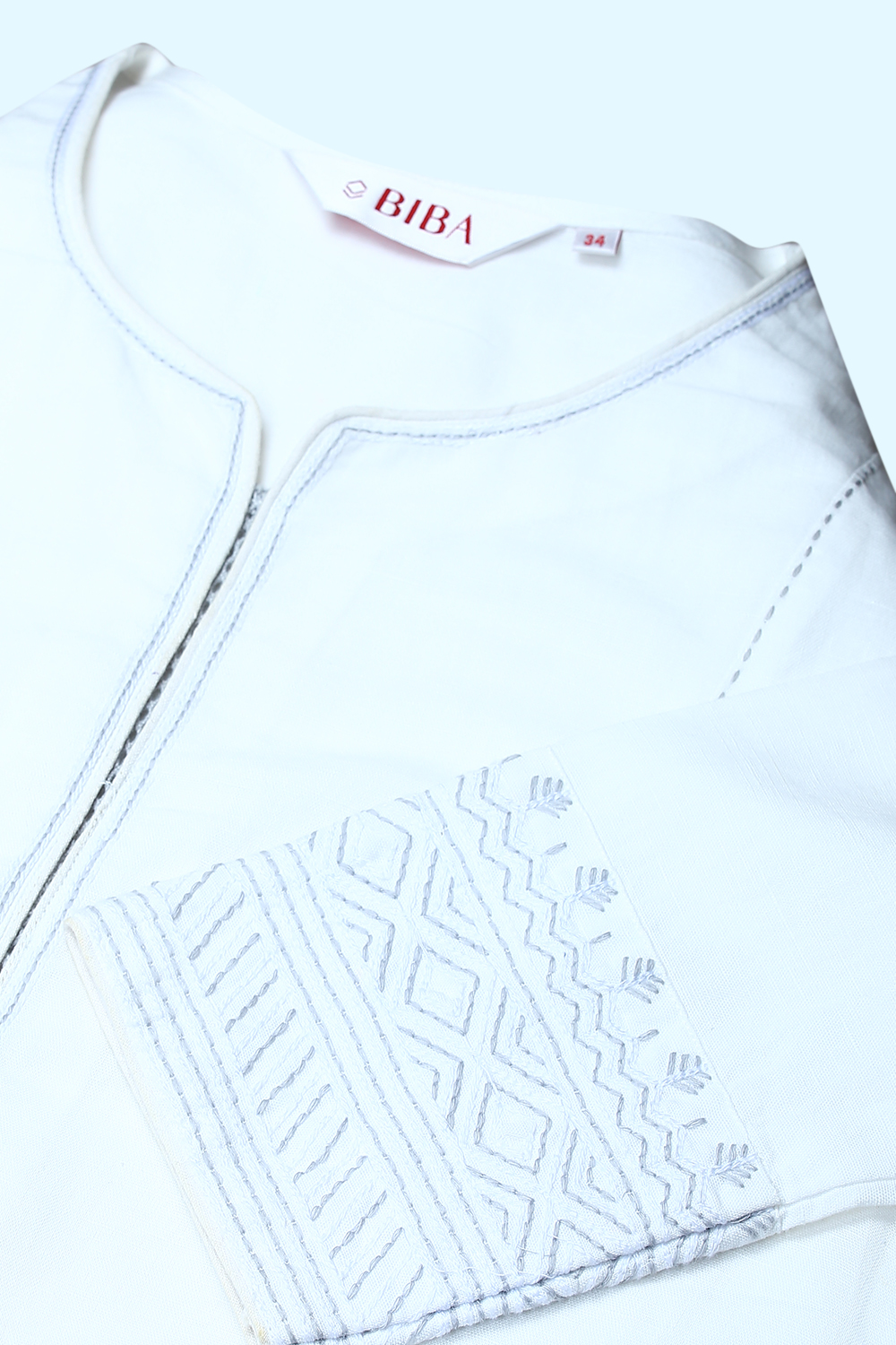 White cotton linen Kurta image number 1