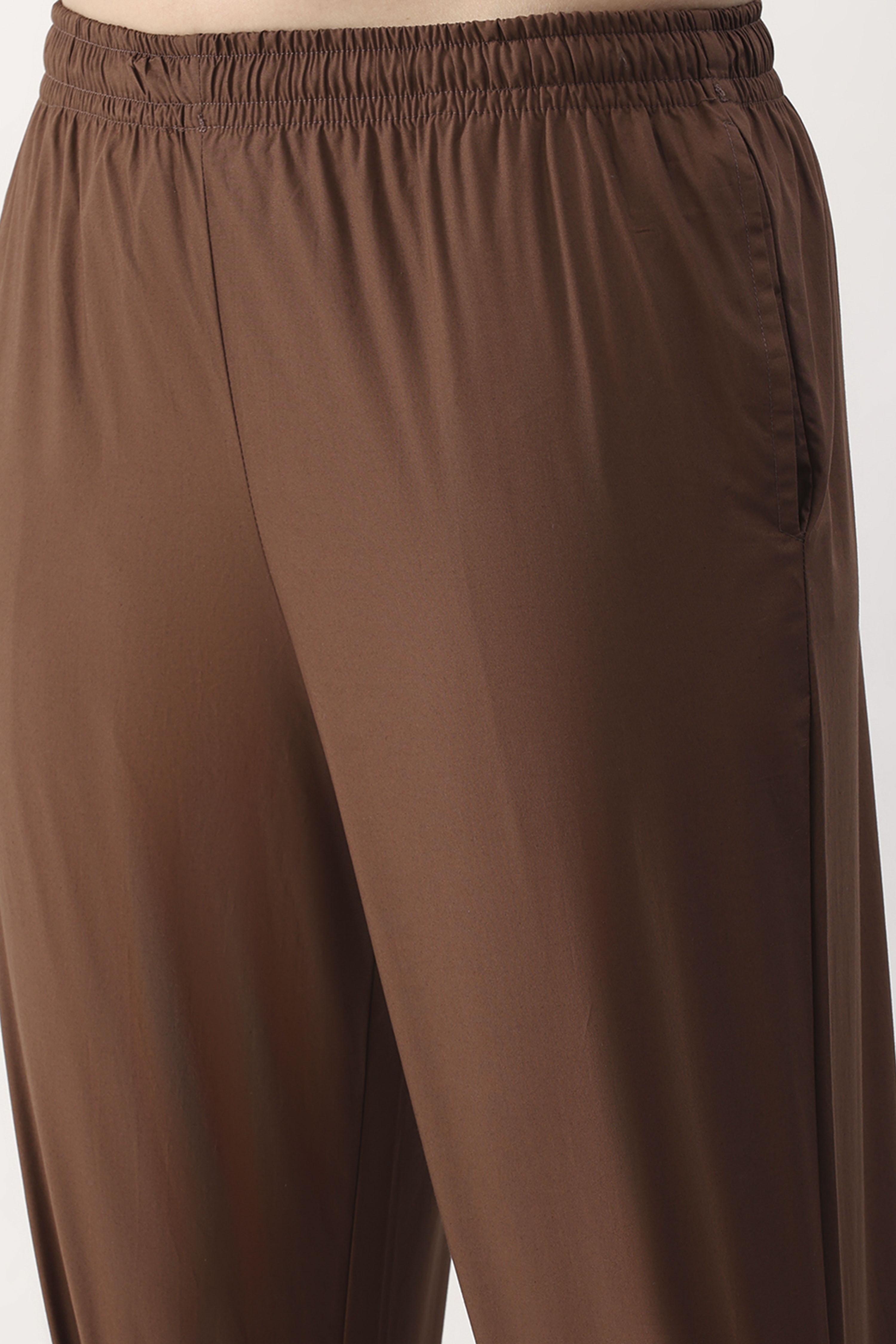 Brown Cotton Slim Pant image number 1