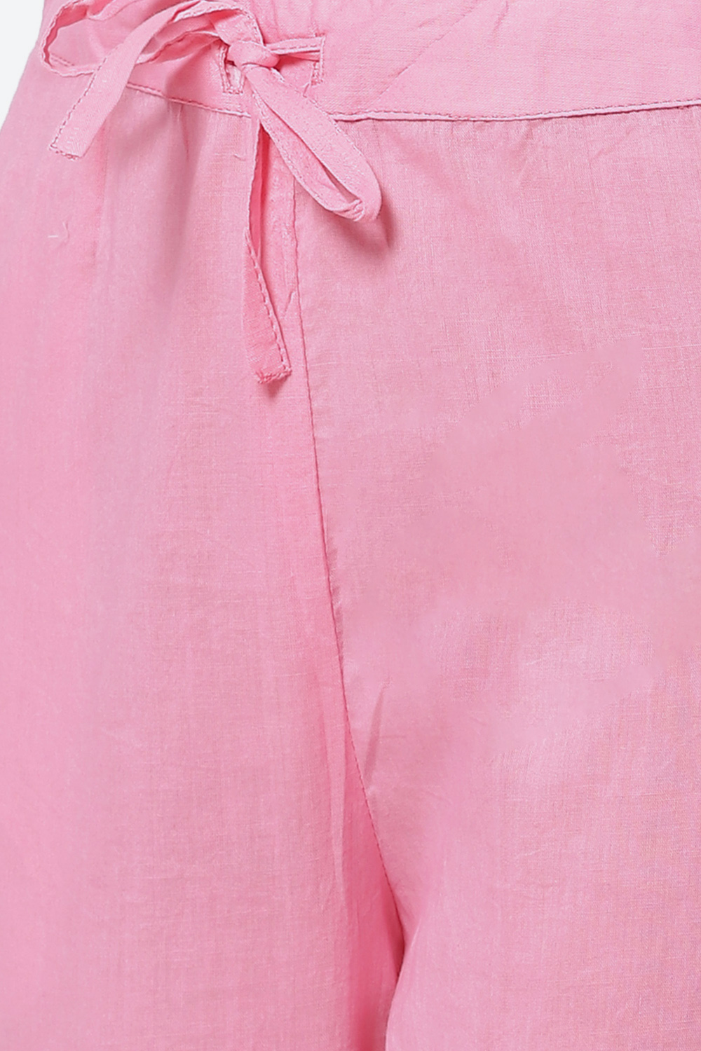 Pink Cotton Screen Print Unstitched Suit Set image number 6
