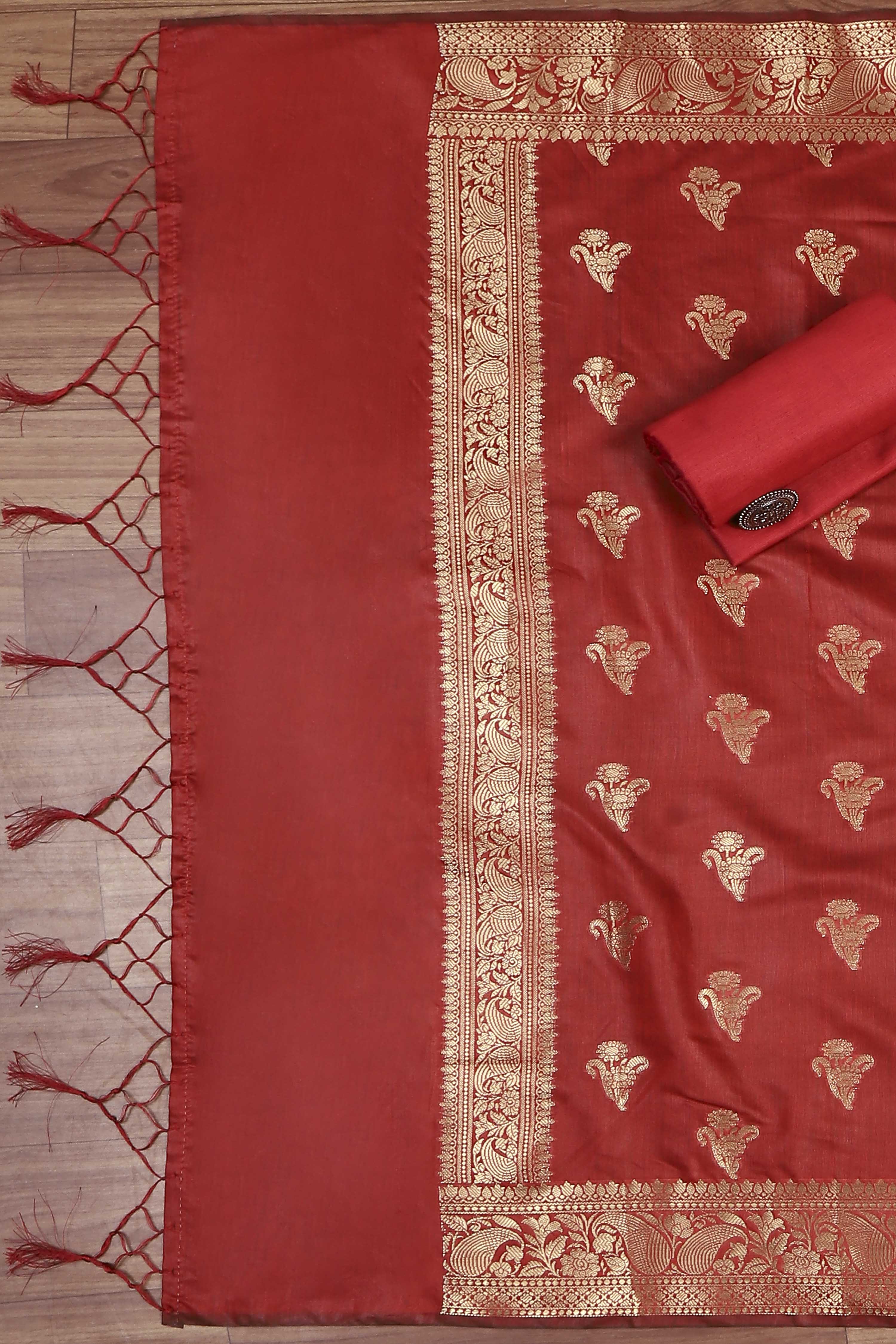 Rama Green Chanderi  Unstitched Suit Set image number 3