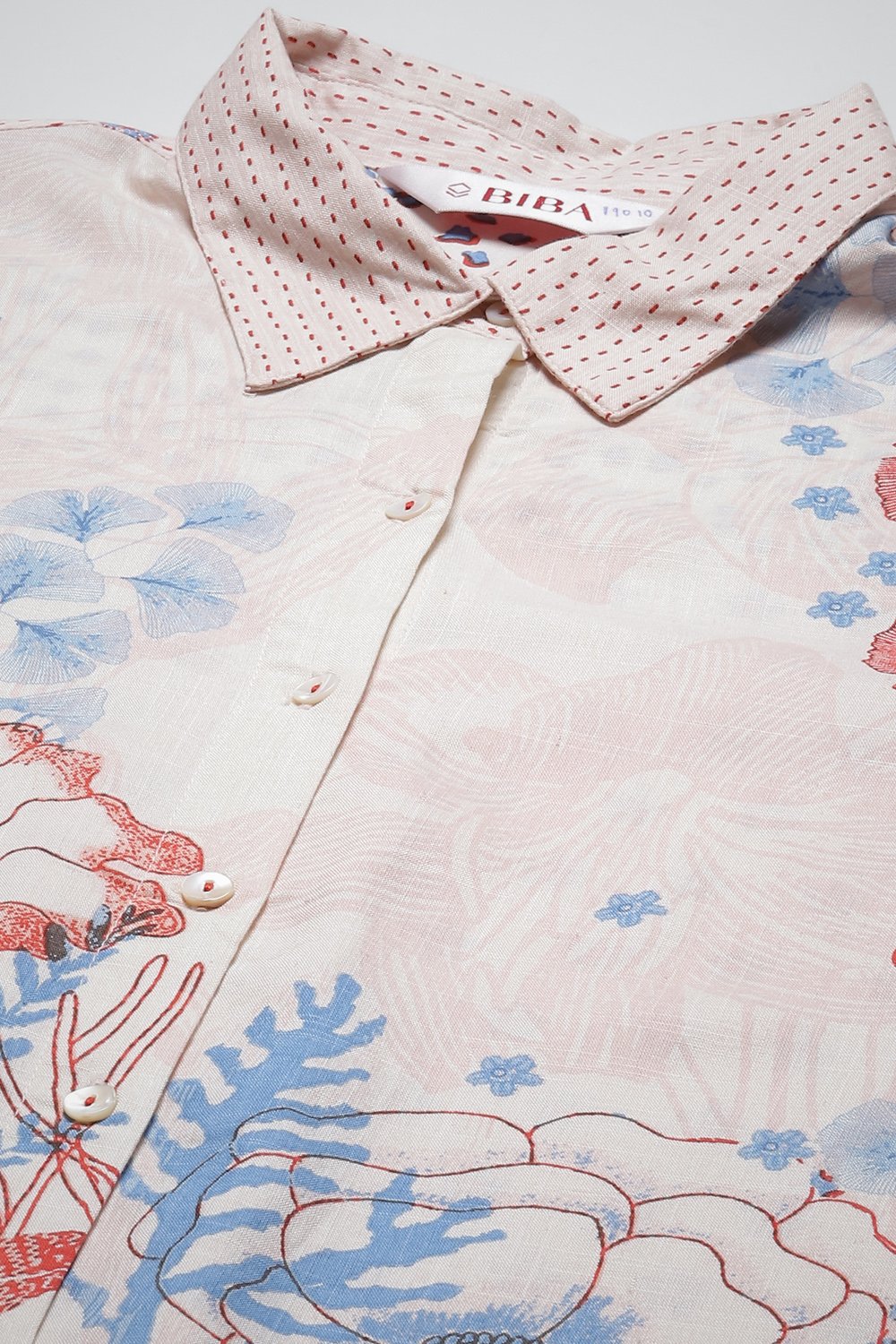 Coral Rayon Printed Shirt image number 5