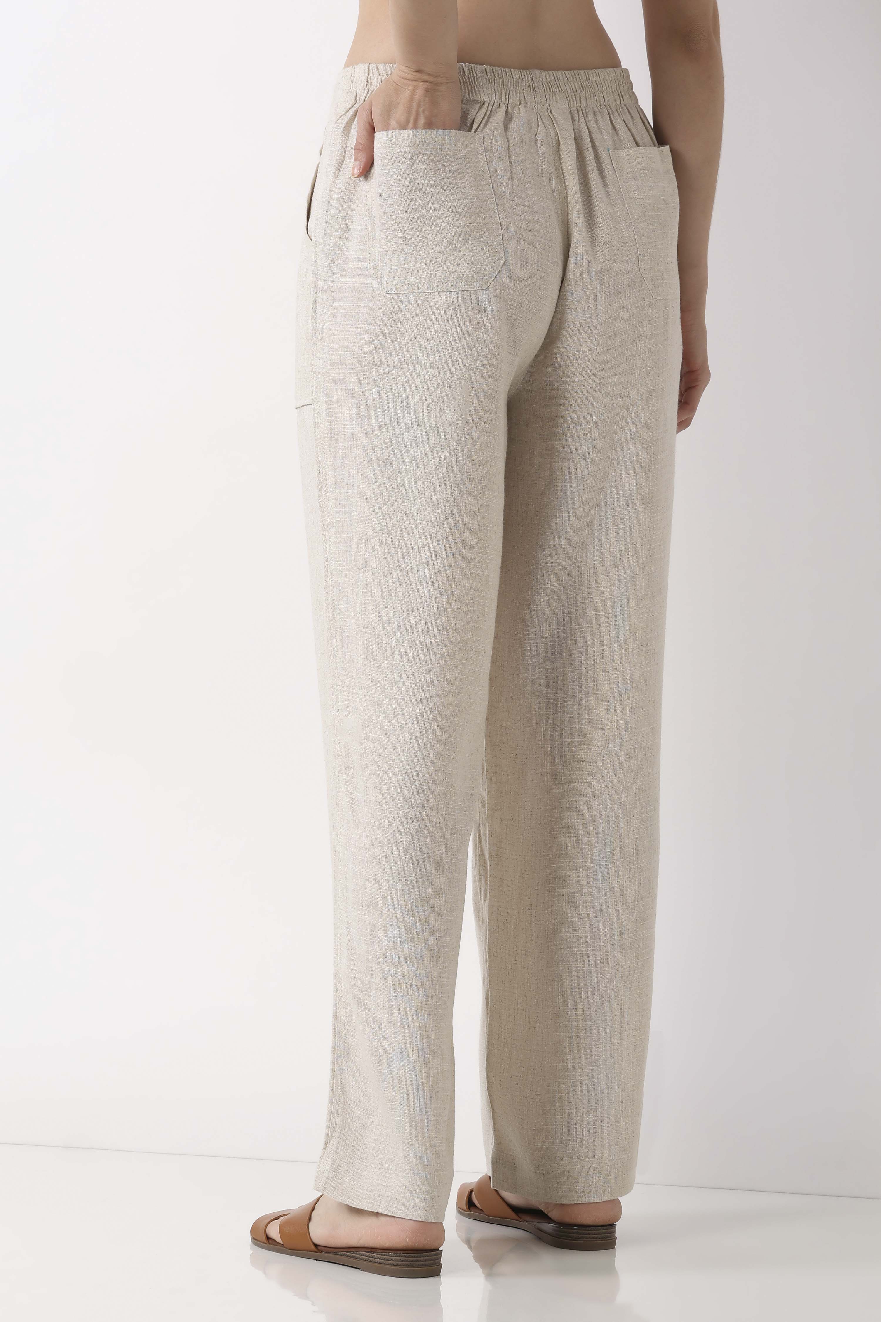 Natural Viscose Blend Loose Pants image number 5
