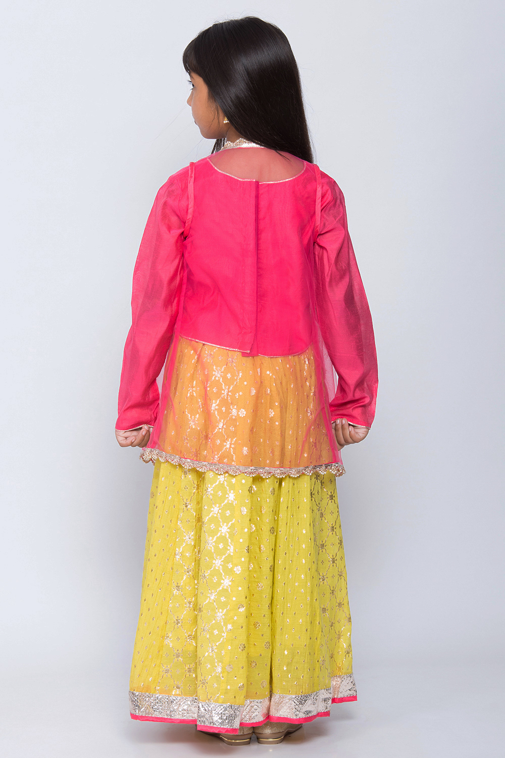 Pink And yellow Lehenga Set image number 4