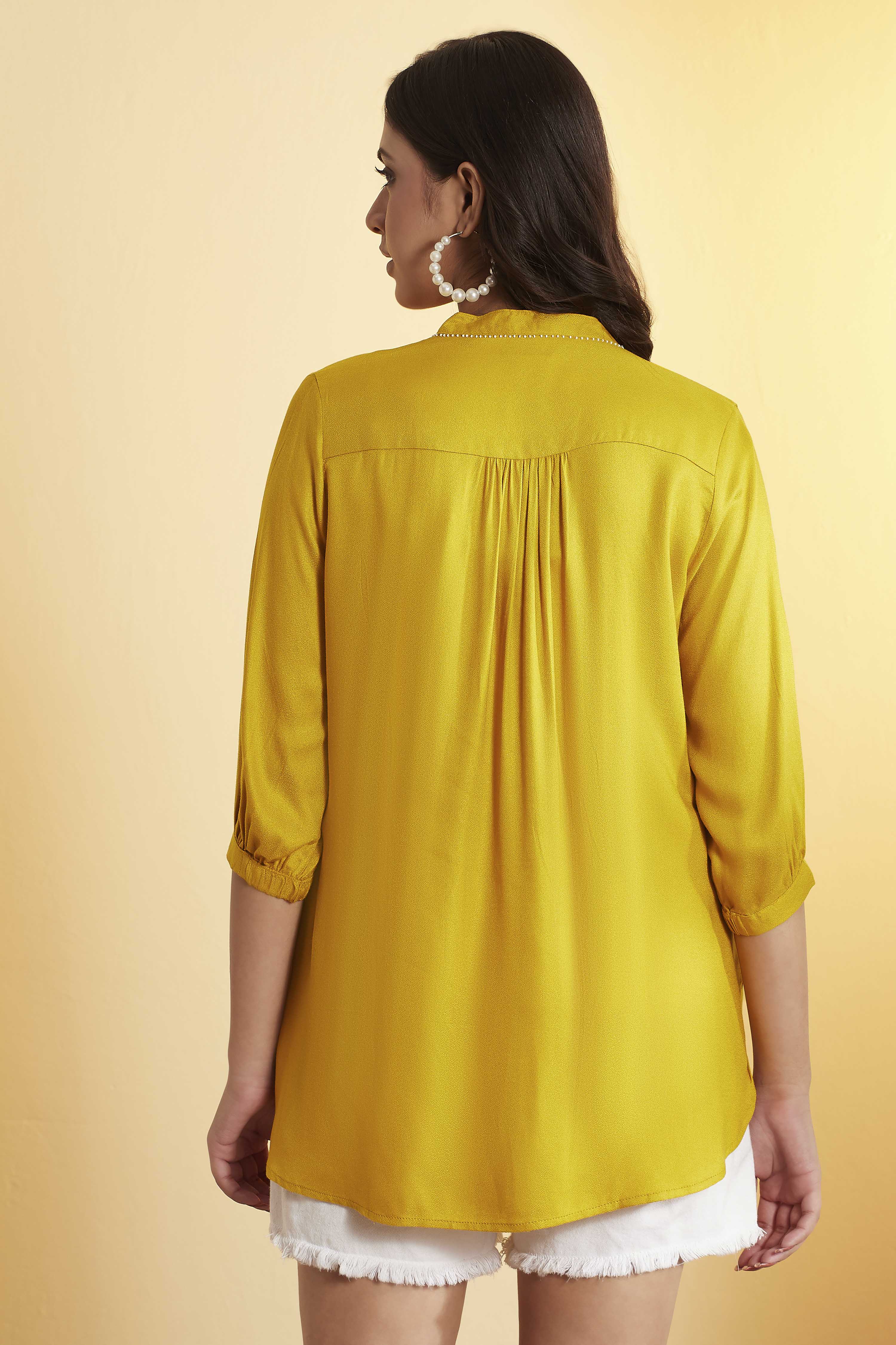 Red Viscose Rayon Embroidered Straight Kurti image number 4
