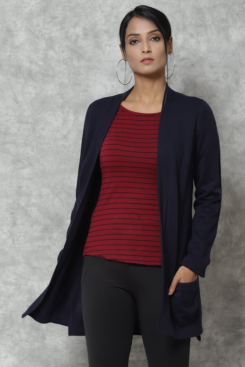 Pink Berry Straight Acrylic Solid Shrug image number 0