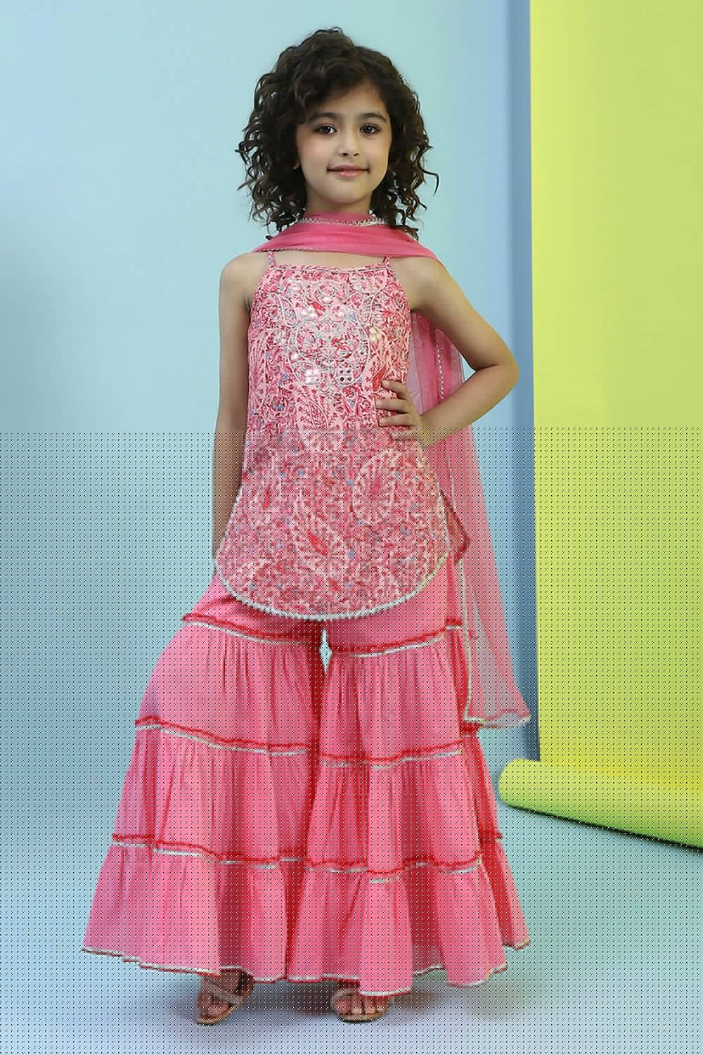 Pink Cotton Gathered Suit Set image number 6