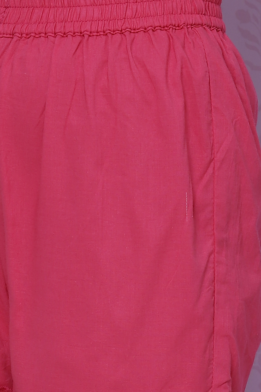 Fuchsia Cotton Girls Straight Kurta Sharara Suit Set image number 3