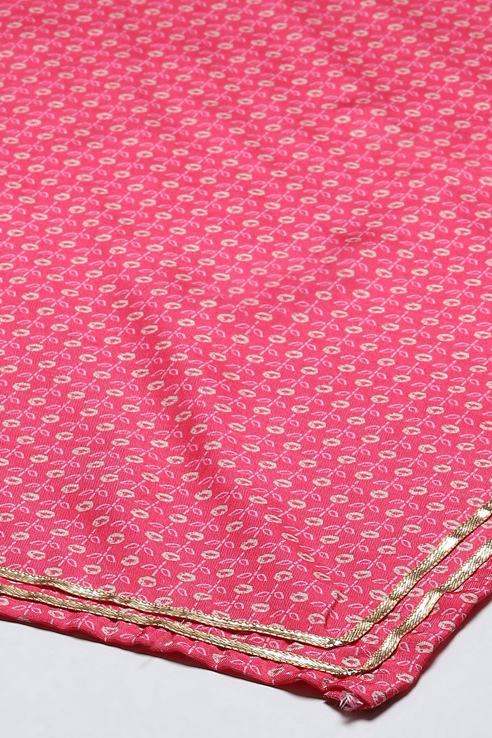 Pink Muslin Digital Print Unstitched Suit Set image number 4