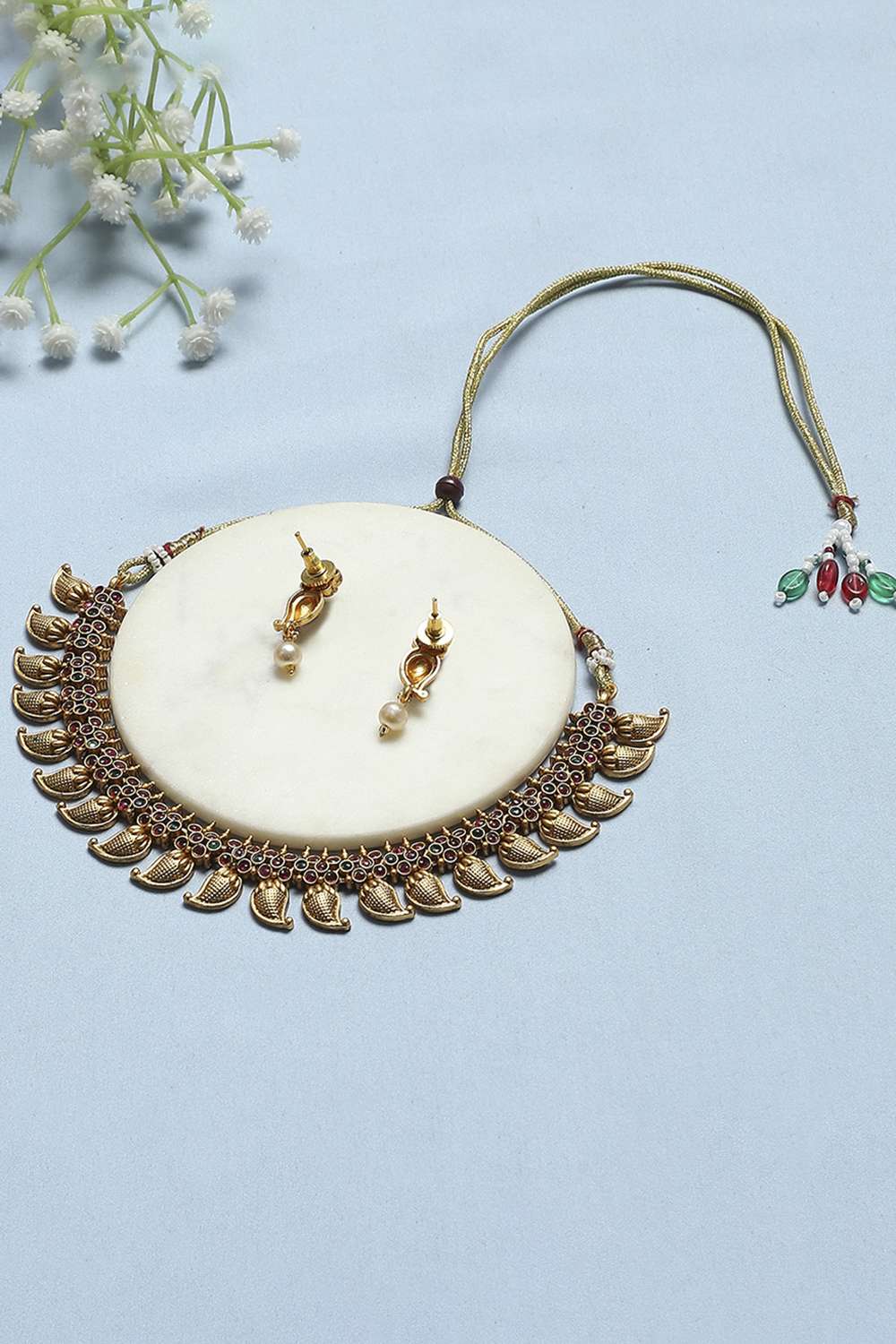 Red Green Alloy Necklace Set image number 2