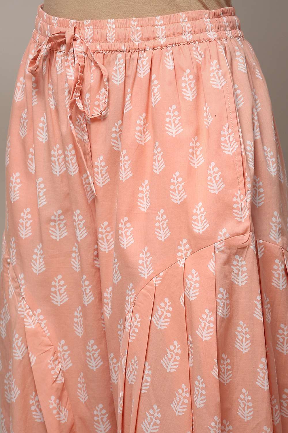 White Blue Cotton Printed Relaxed Salwar image number 5