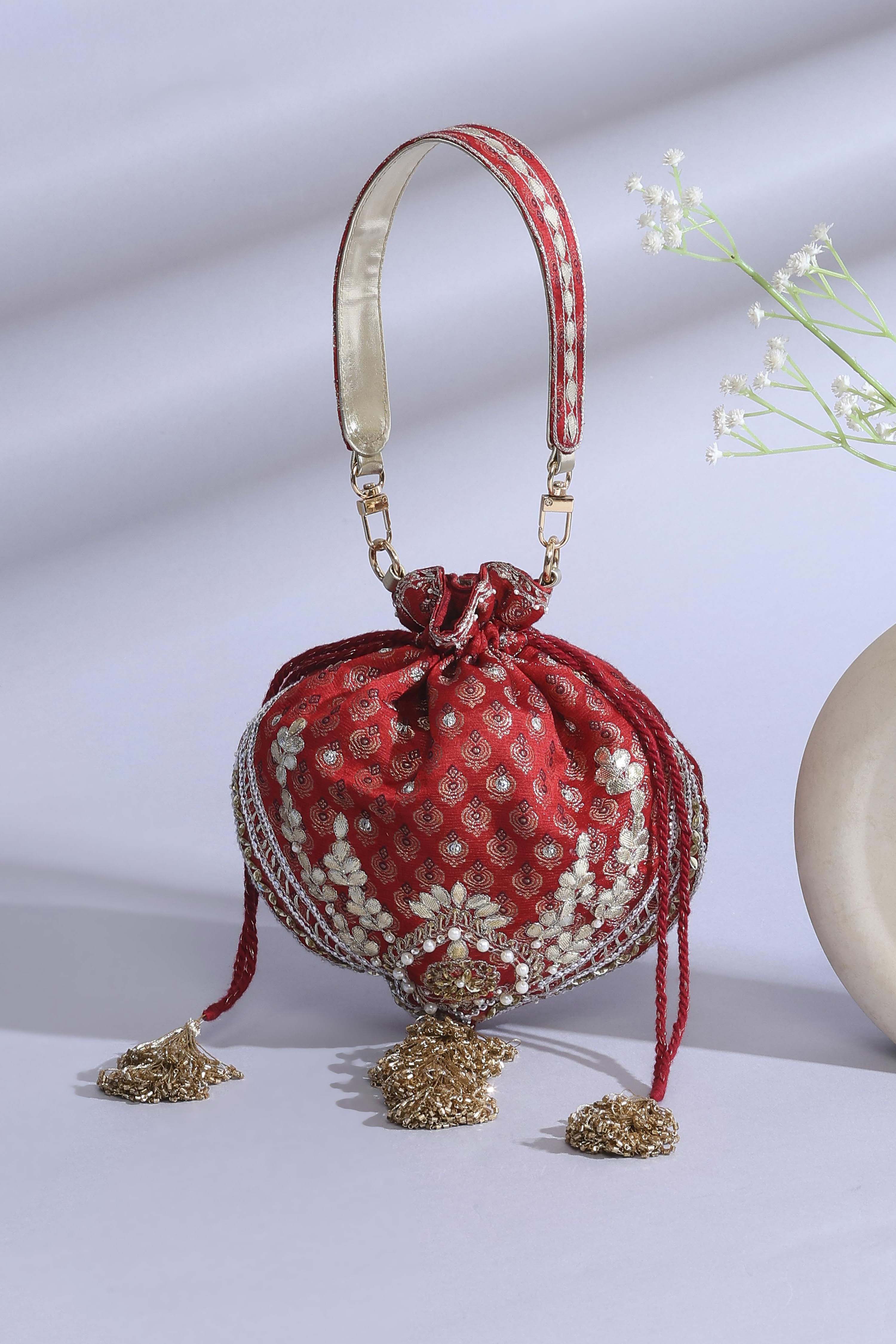 Red Polycotton Potli image number 0