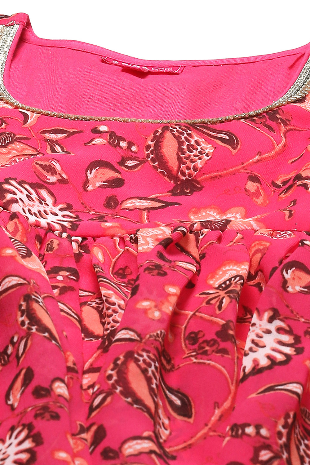 Deep Fuchsia Cotton Printed Kurta Garara Suit Set image number 1