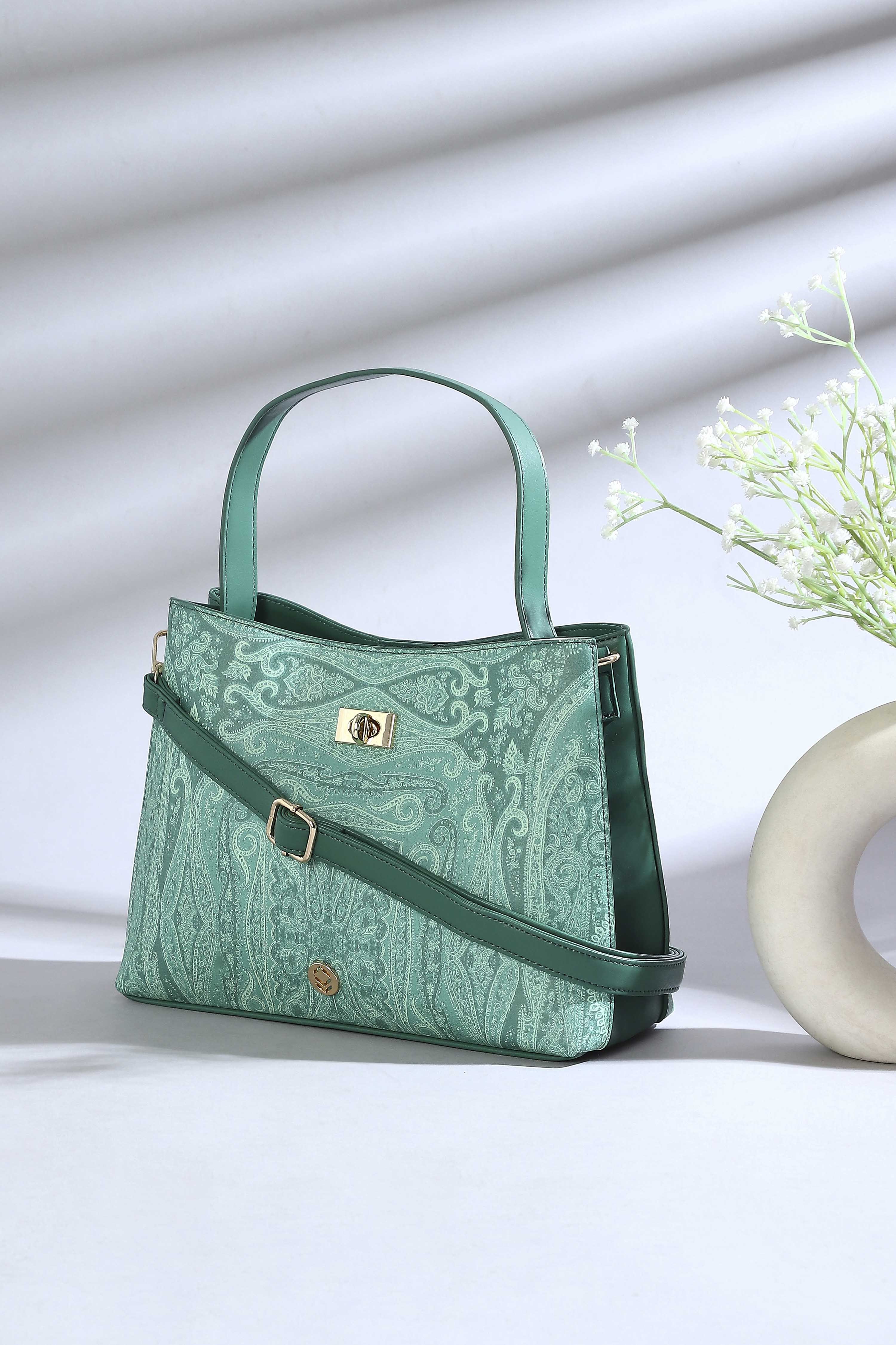 Green PU Tote Bag image number 0