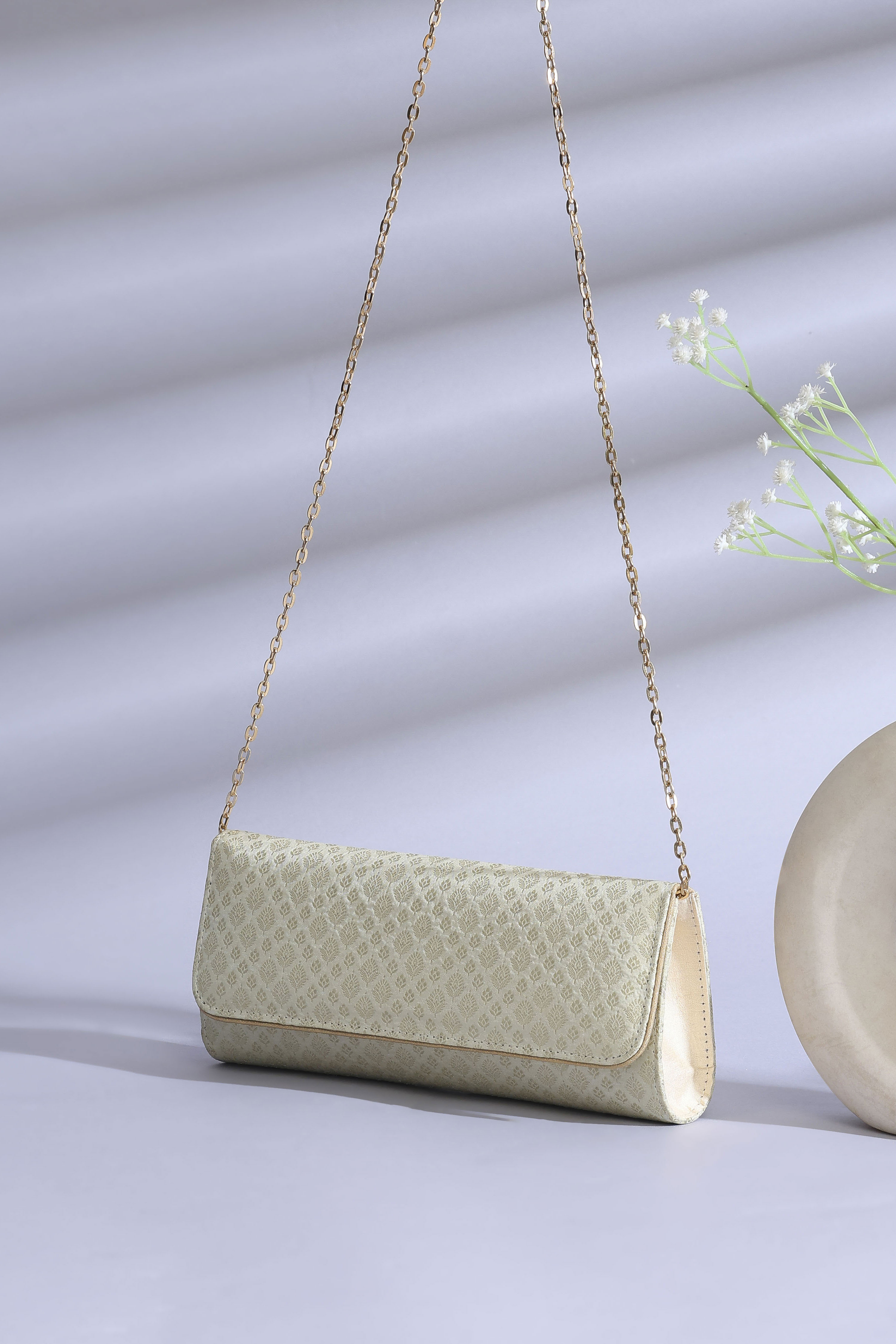 Ivory Polycotton Clutch image number 0