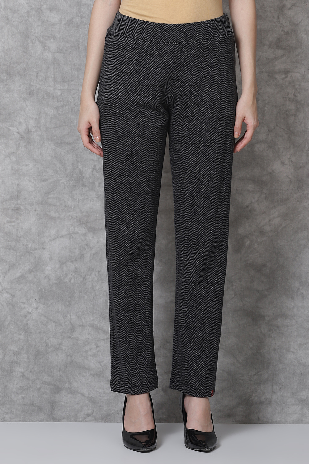 Navy Straight Cotton Pants image number 0