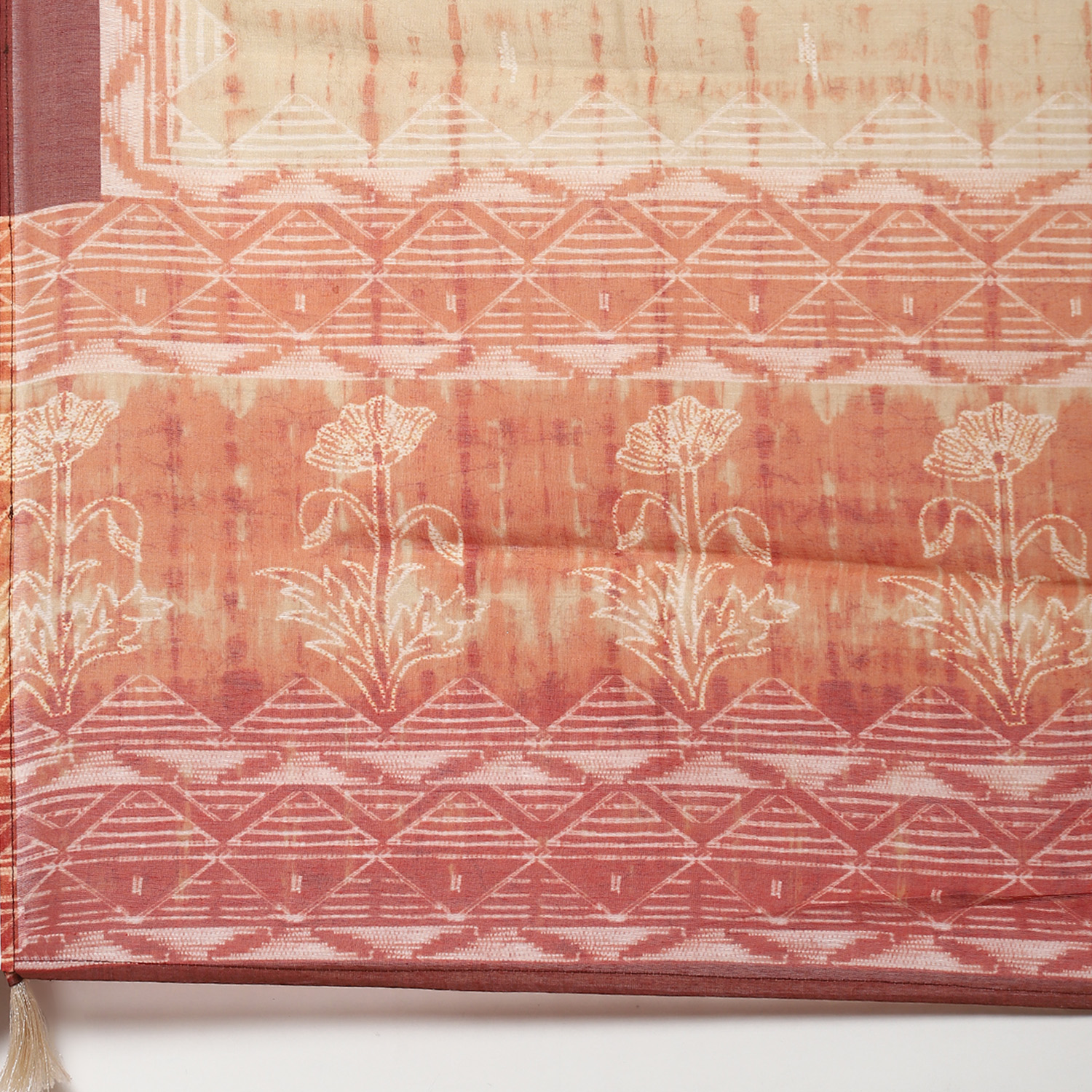 Mustard Chanderi Digital Print Unstitched Suit Set image number 3