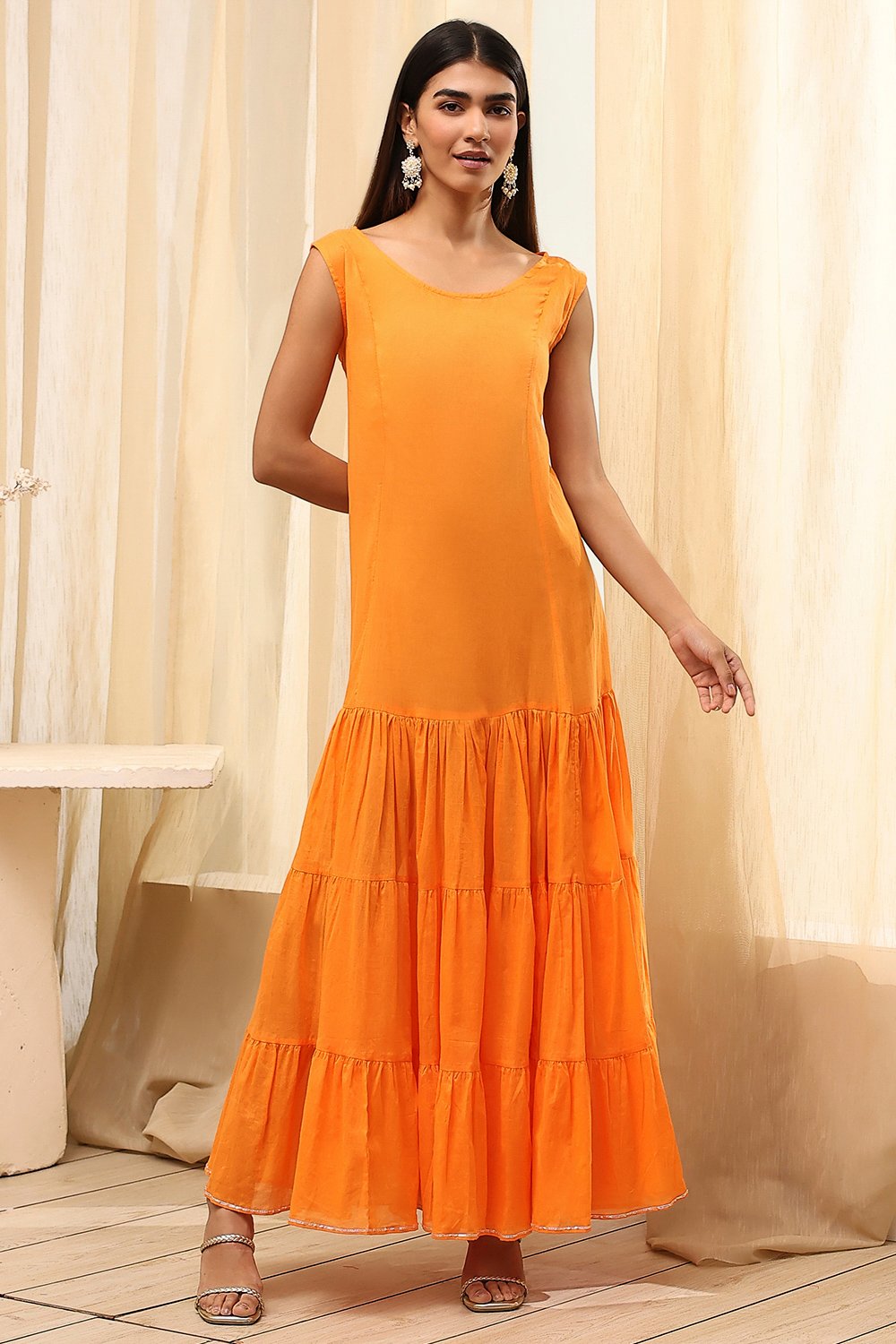 Black Poly Chanderi  Dress image number 2