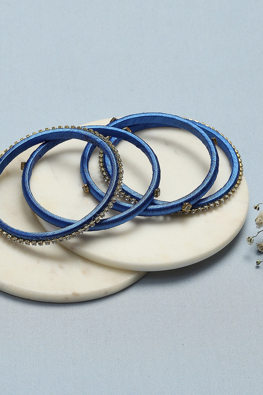 Blue Plastic & Thread Bangles image number 0