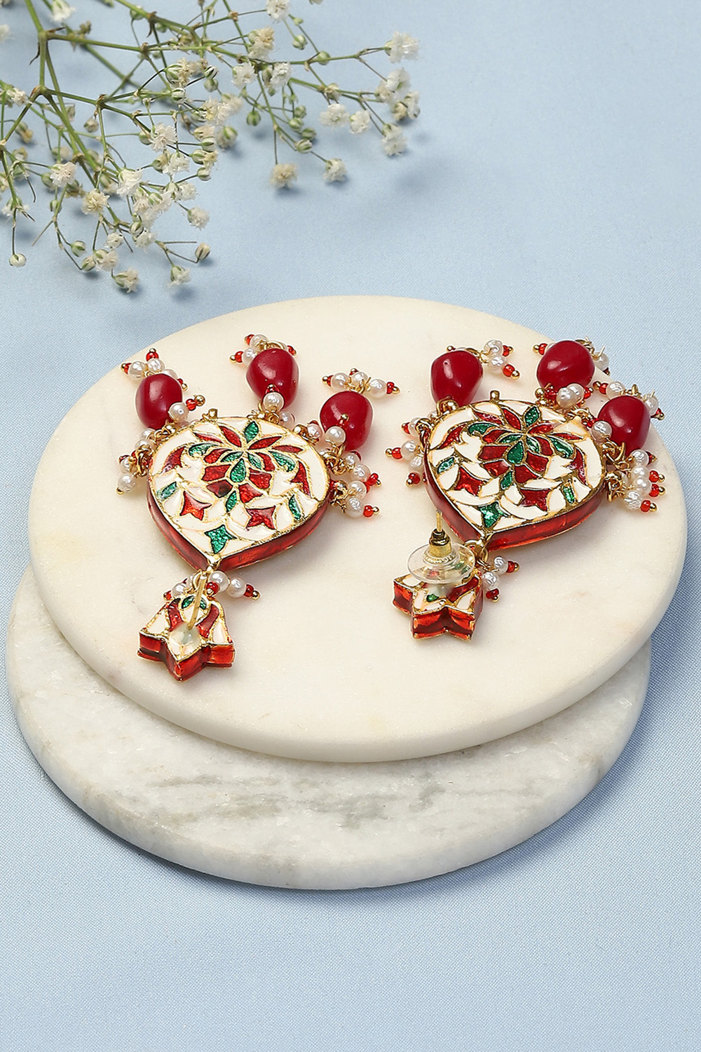 Red Brass Earrings image number 2