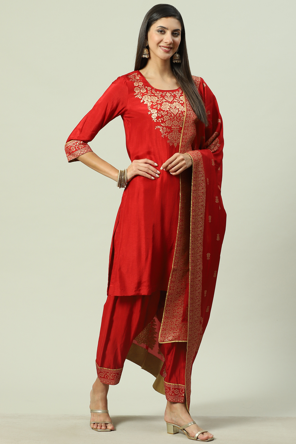 Biba red salwar sales suit