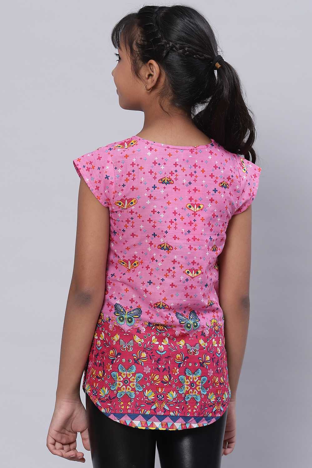 Pink Cotton Printed Top image number 4