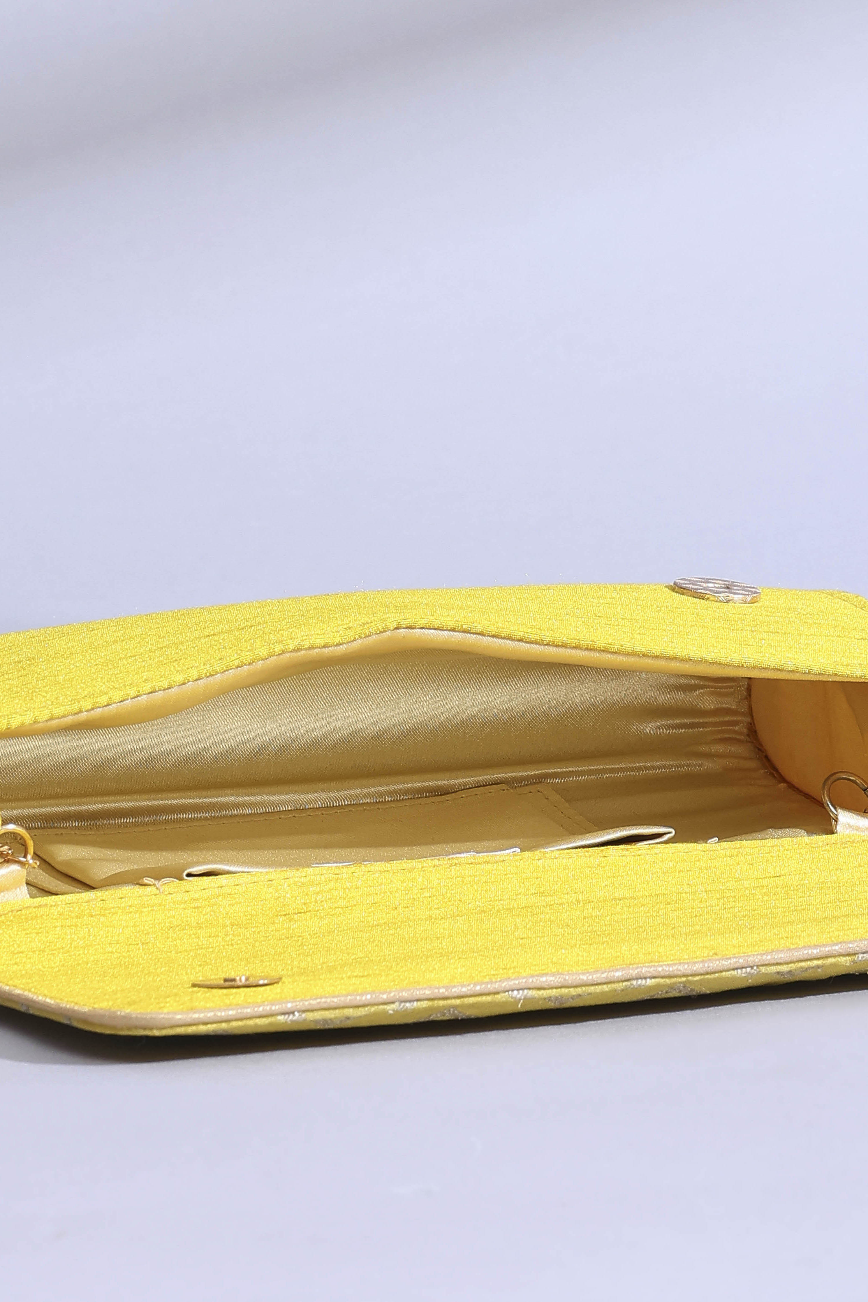 Yellow Polycotton Handbag image number 6