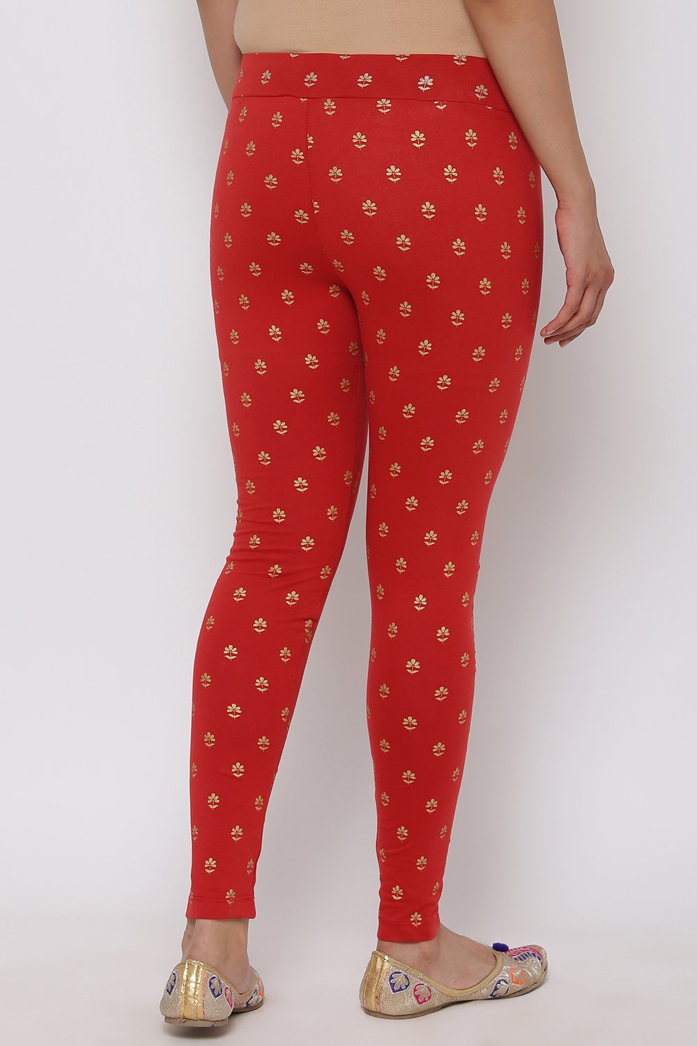 Beige Cotton Leggings image number 4