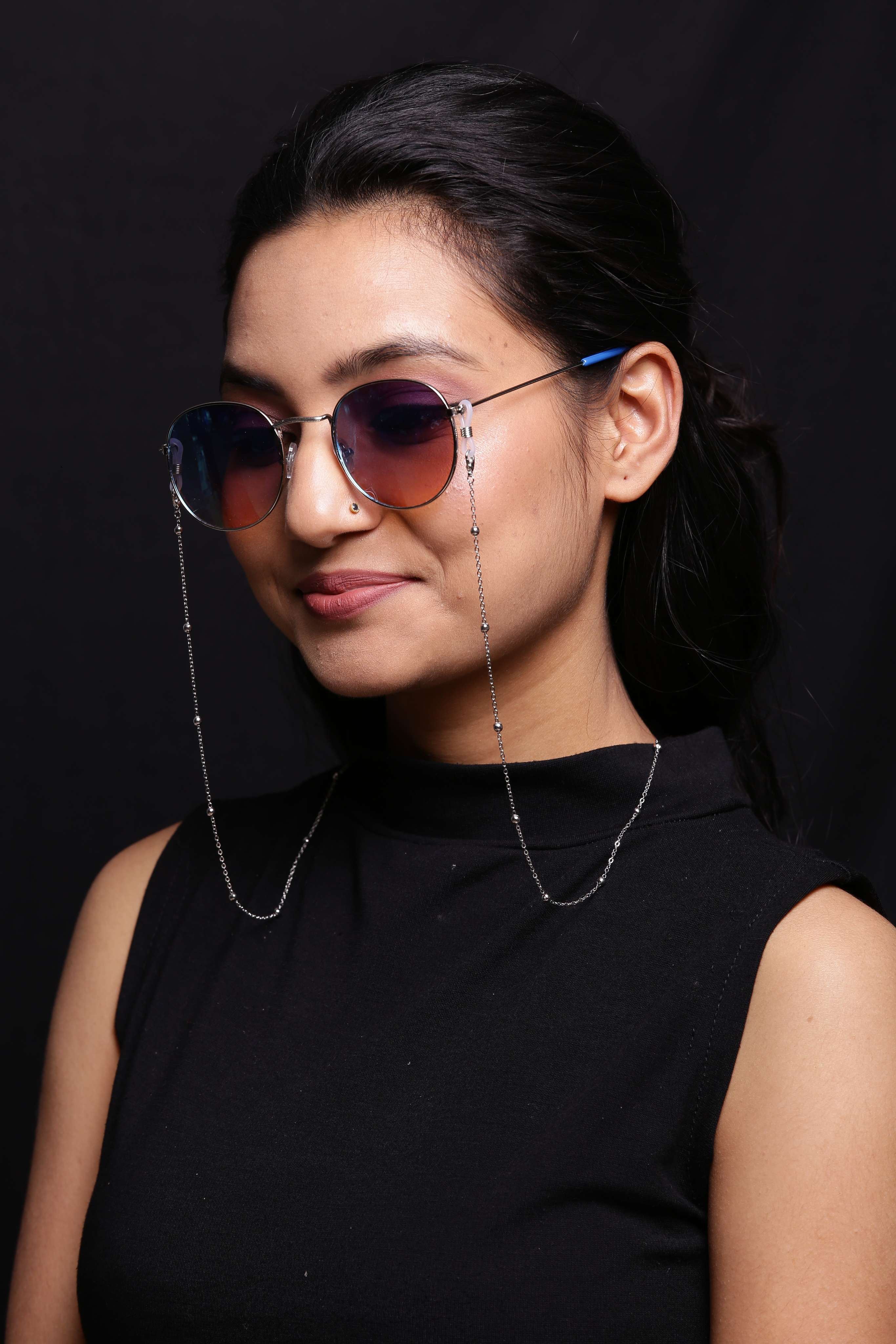 Rhodium Festive Eye Glass Chain image number 0
