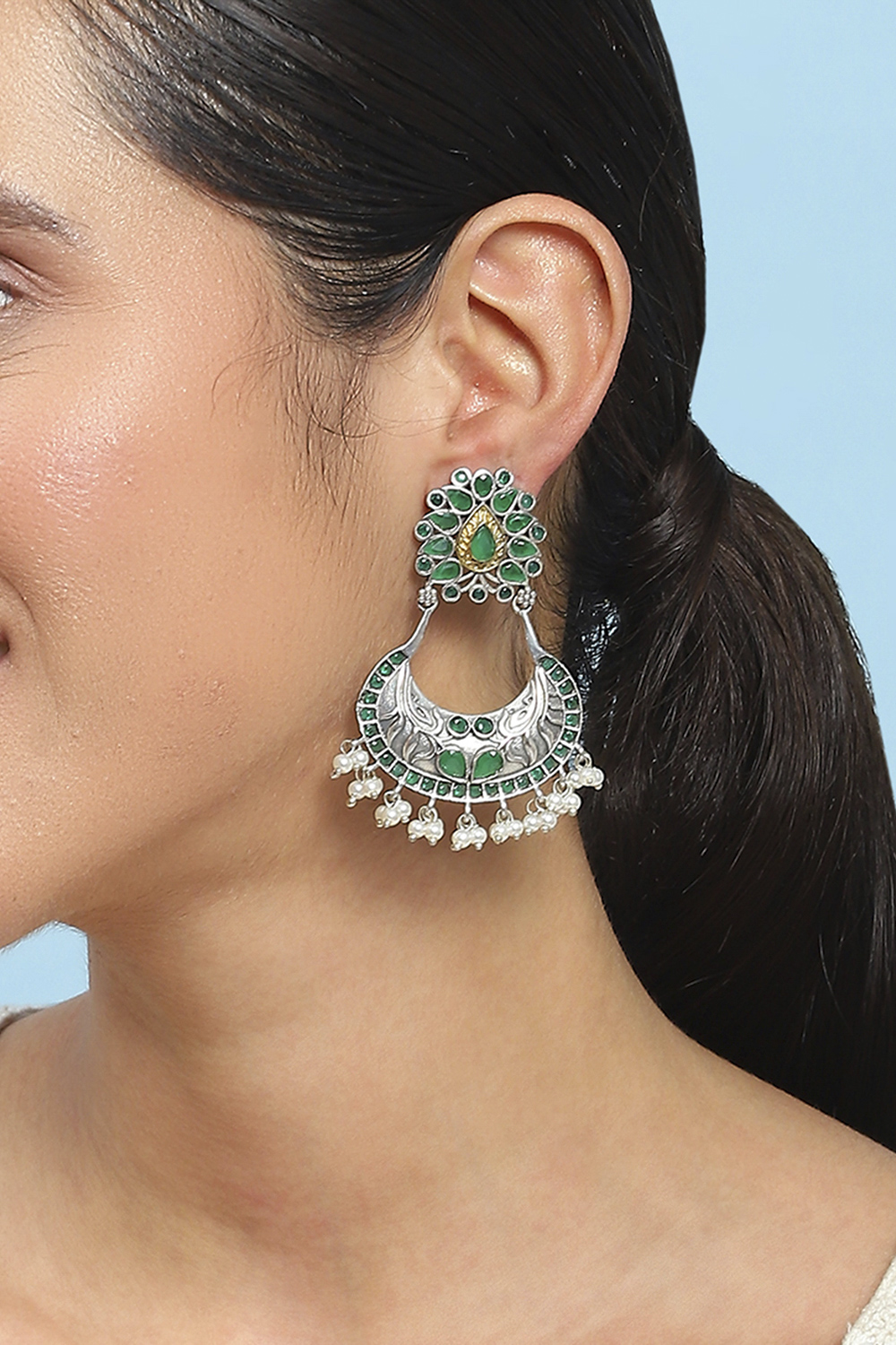 Green Brass Drop & Danglers image number 1