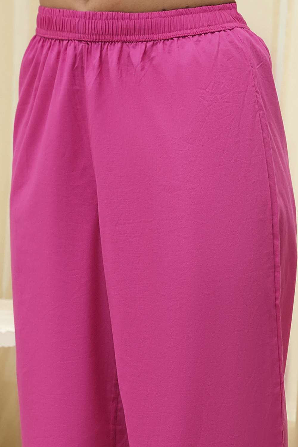 Pink Embroidered Straight Kurta Set image number 2