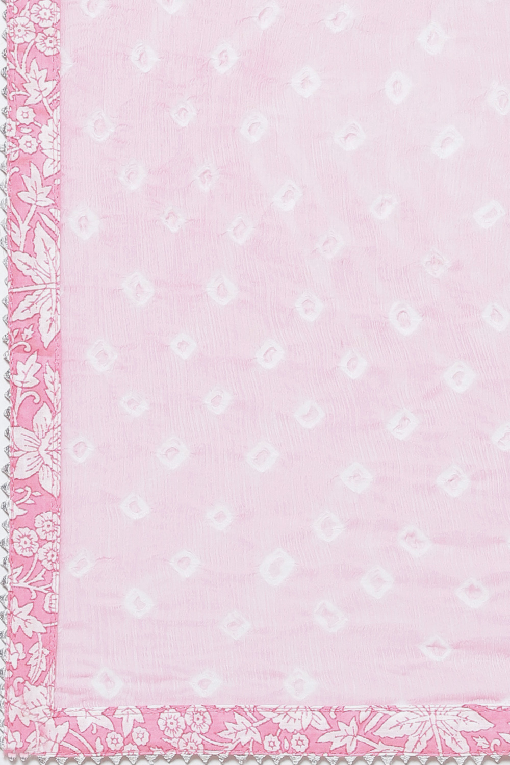 Pink Cotton Screen Print Unstitched Suit Set image number 7