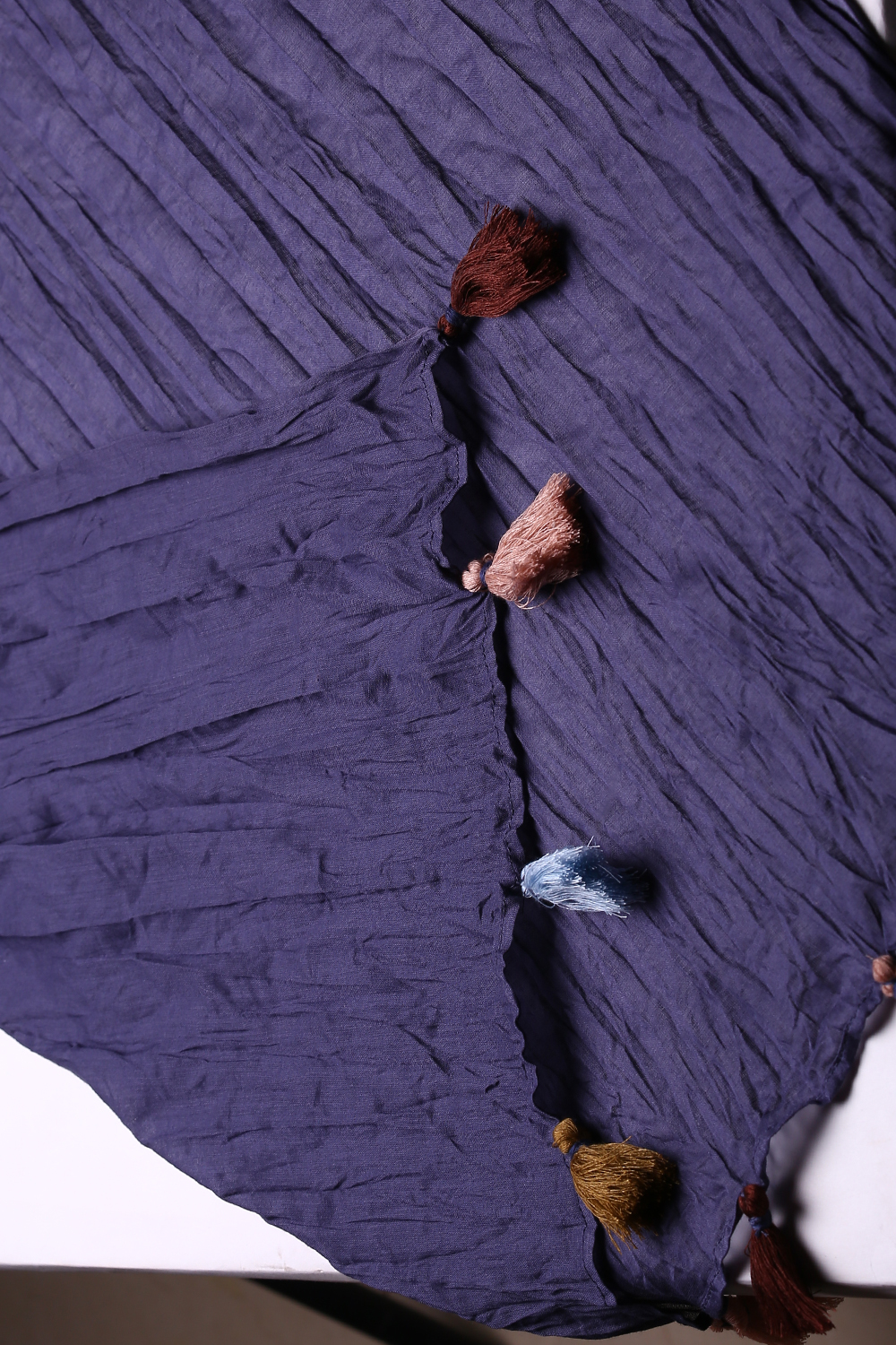 Navy Blue Cotton Solid Dupatta image number 1