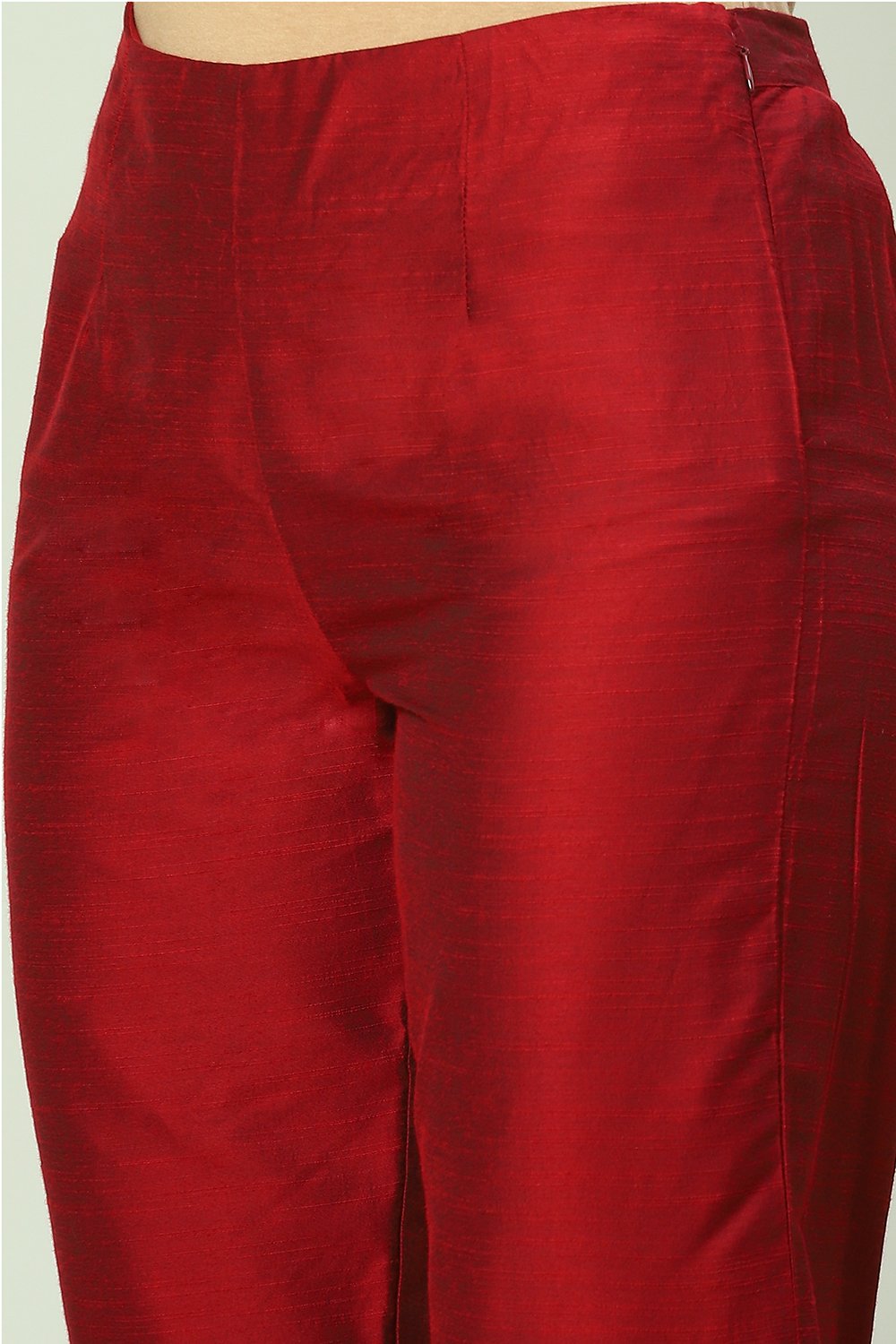 Maroon Poly Viscose Pants image number 1