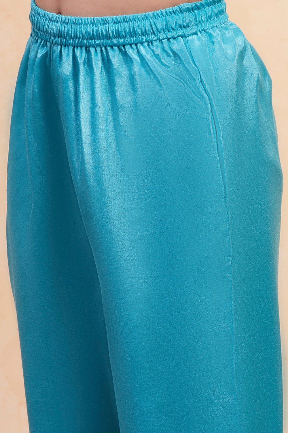 Coral Pink Polyester Flared Suit Set image number 2