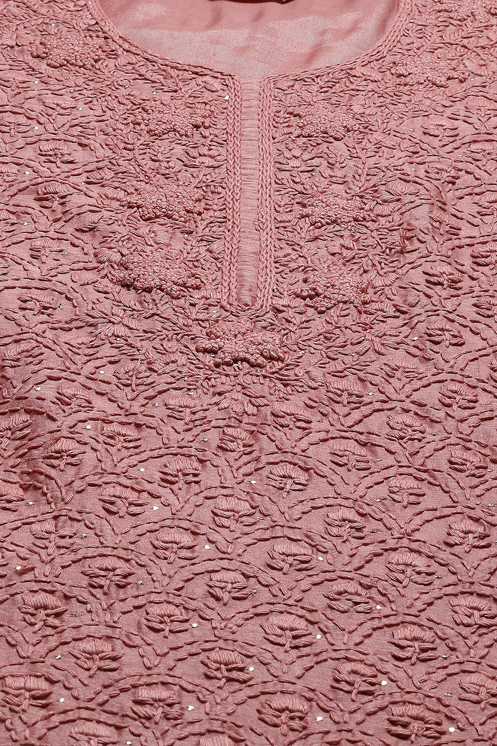 Onion Pink Cotton Silk Straight Kurta Palazzo Suit Set image number 1