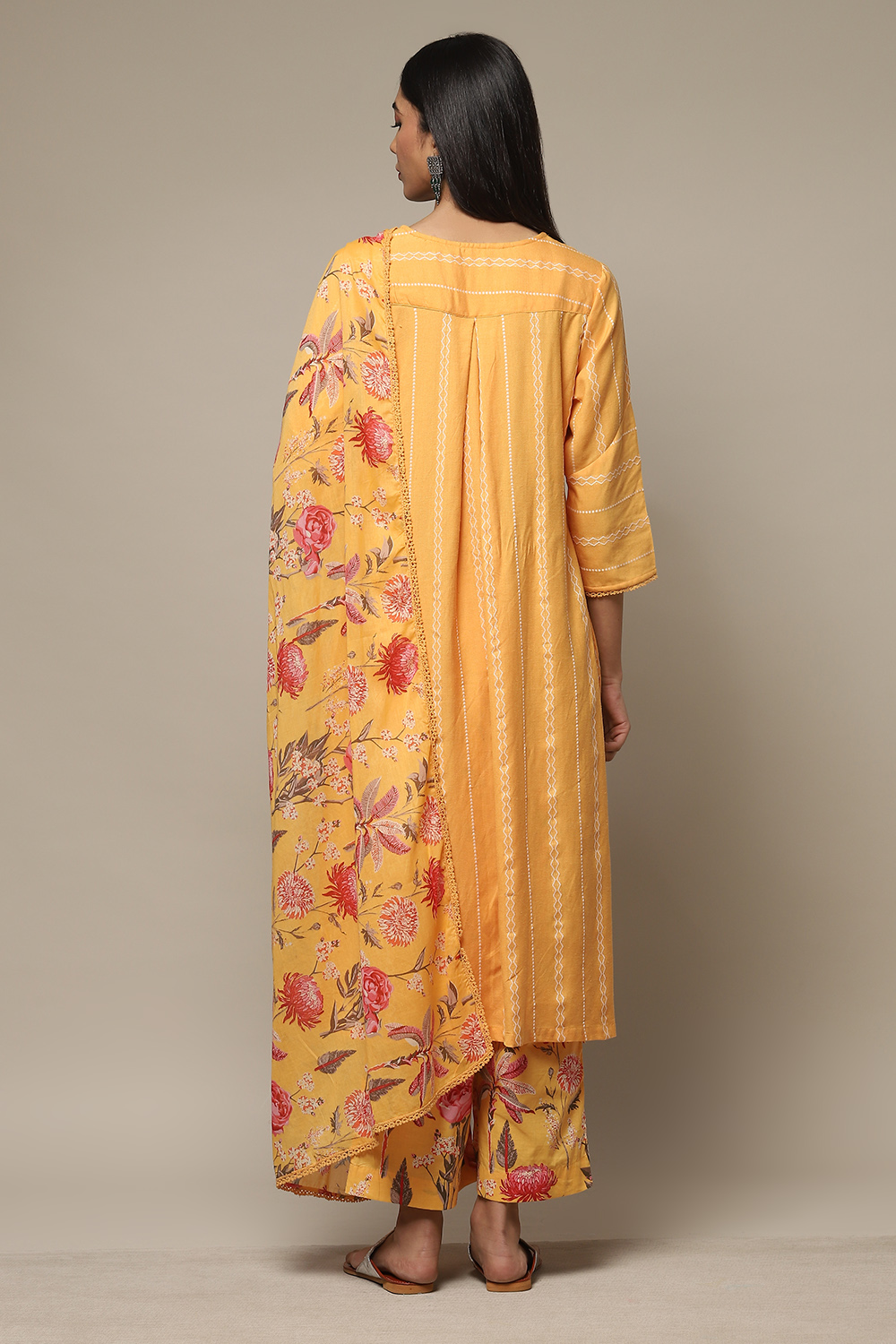 Mango Rayon Straight Kurta Palazzo Suit Set image number 2