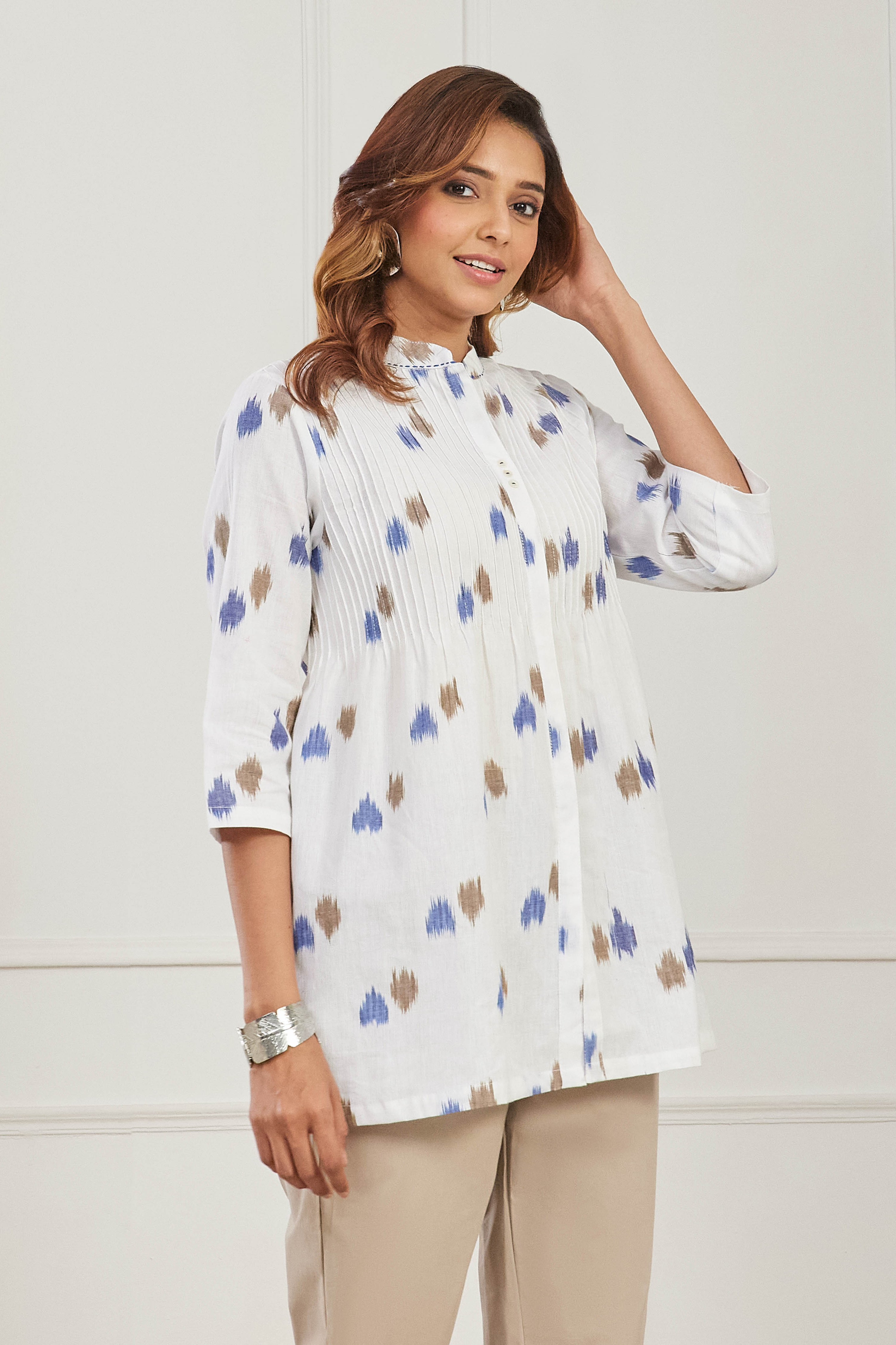 White Cotton Straight Kurta image number 4