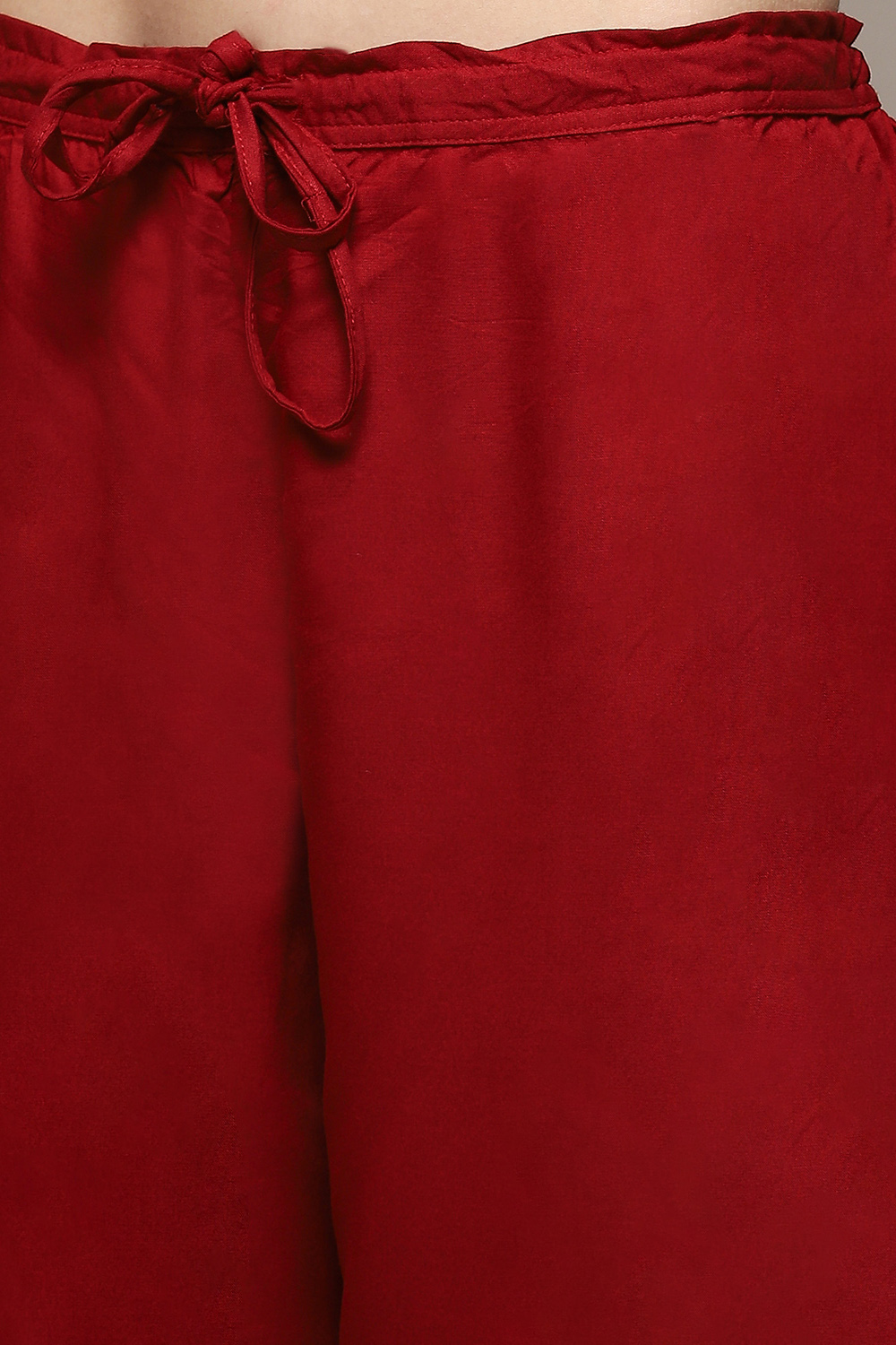 Green & Maroon Rayon Gathered Kurta Palazzo Suit Set image number 2