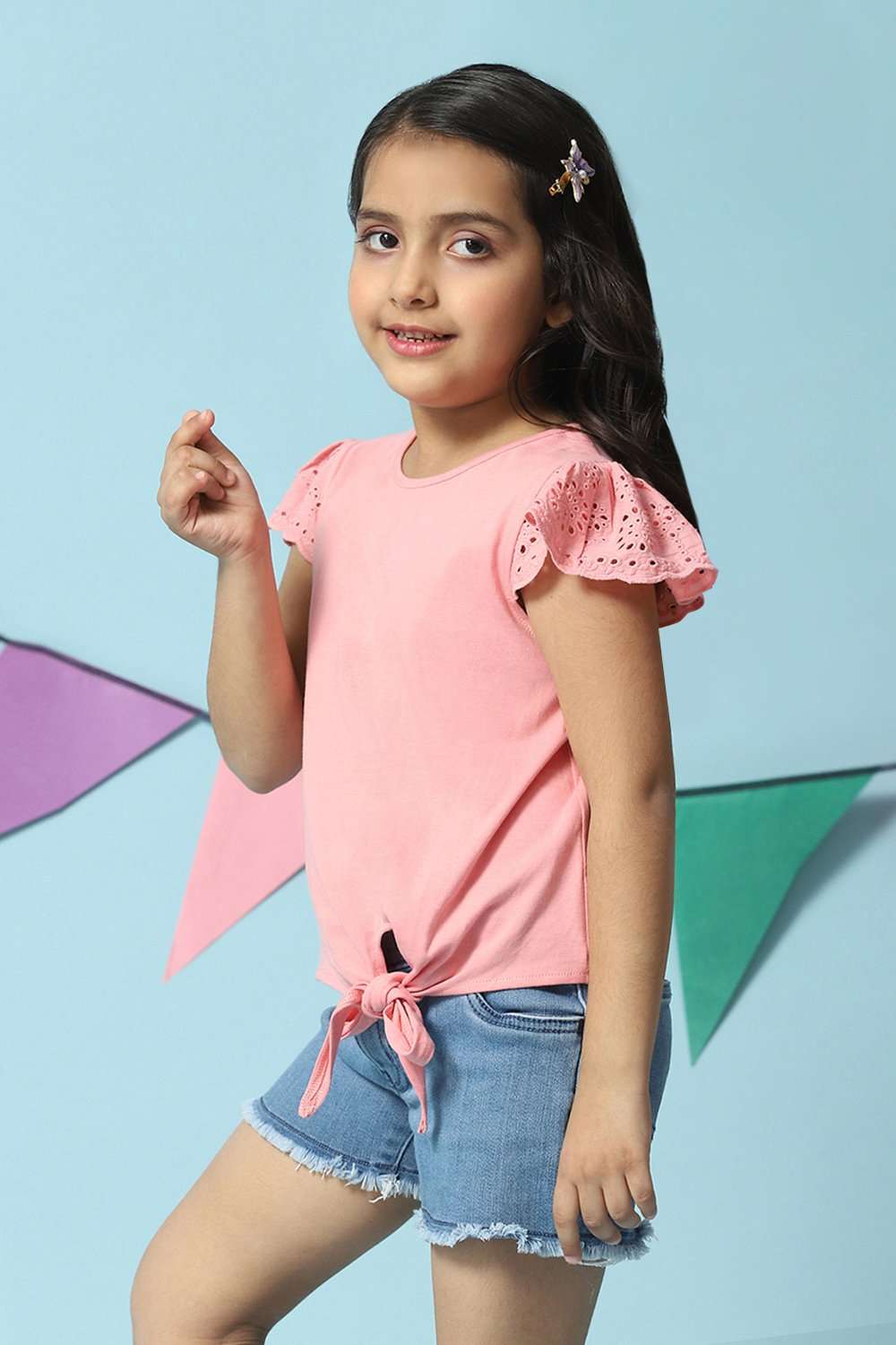 Peach Cotton Short Top image number 2