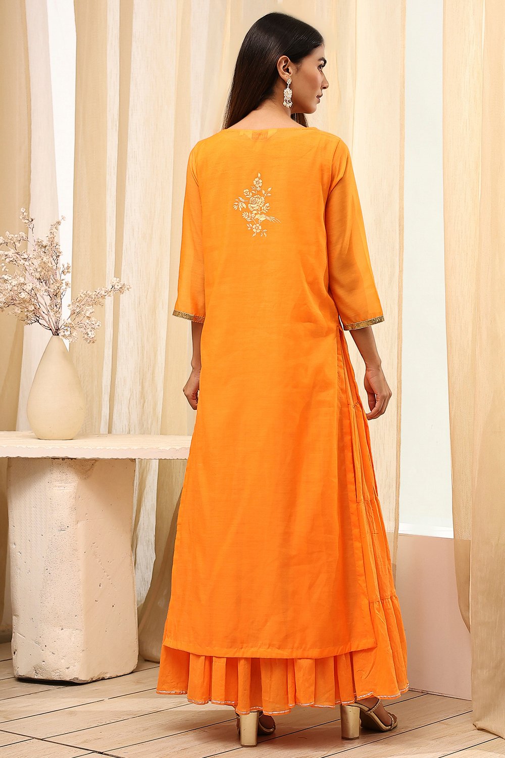 Black Poly Chanderi  Dress image number 5