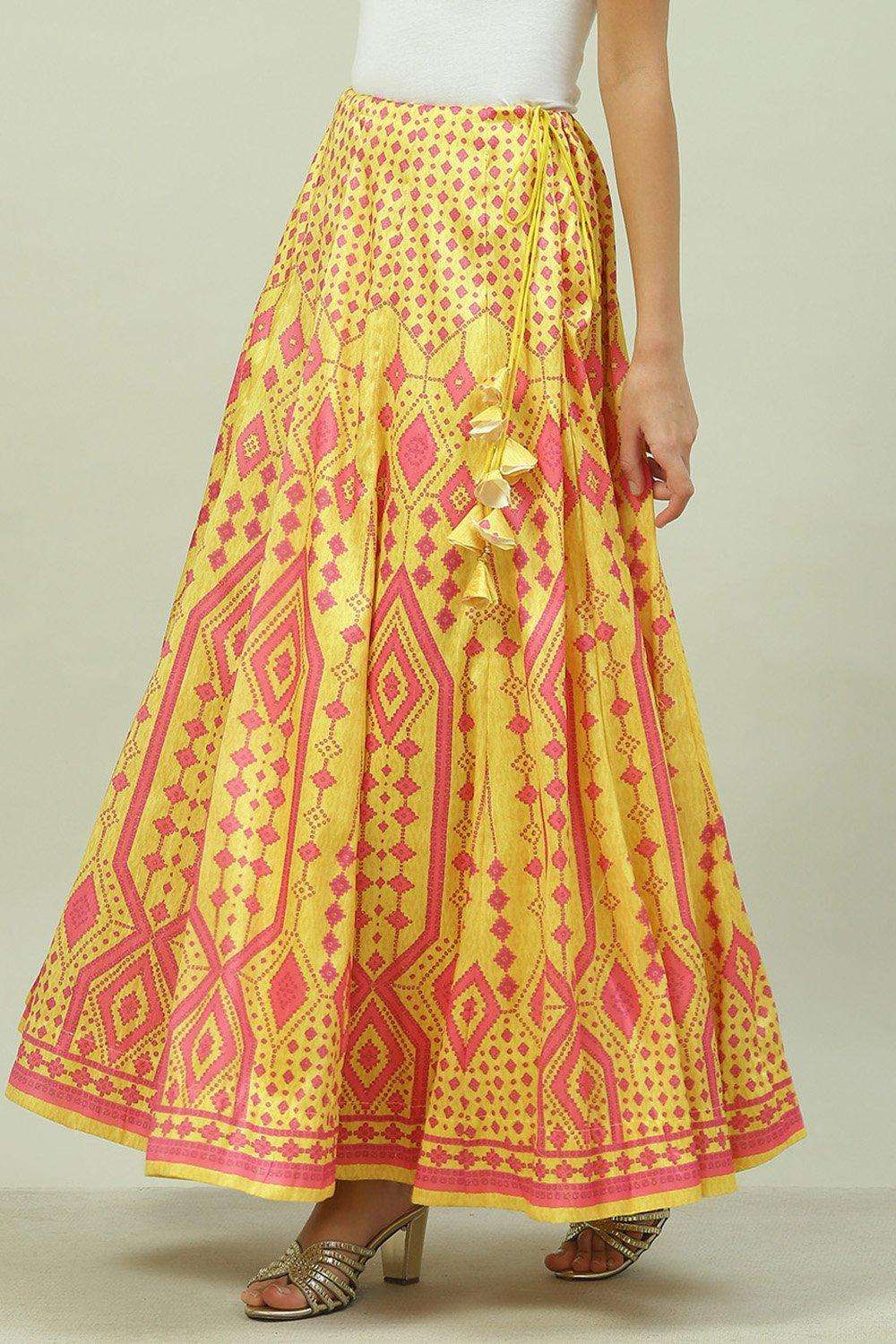 Yellow Art Silk Skirt image number 2