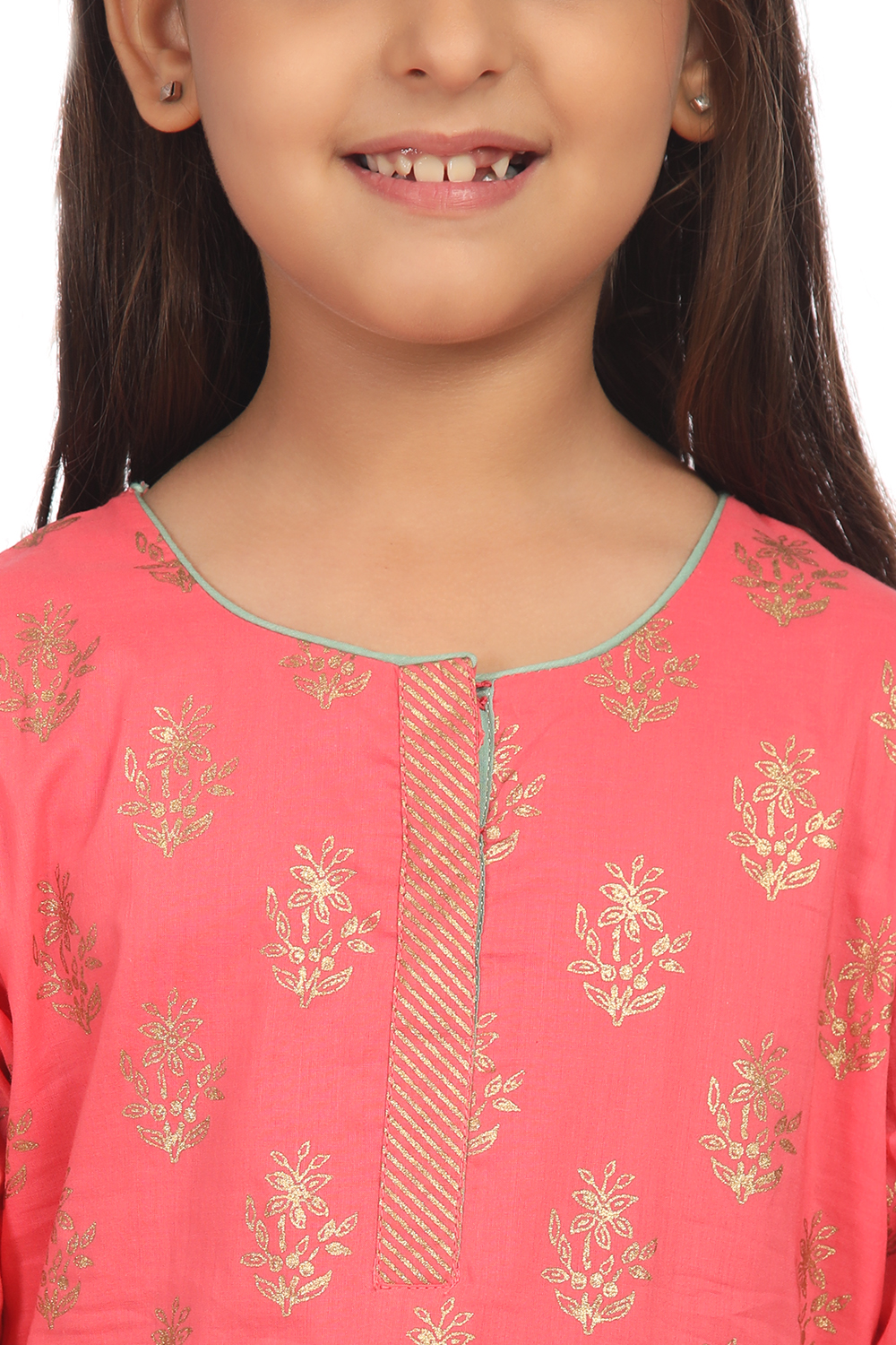 Pink Cotton Straight Kurta Patiala Salwar Suit Set image number 1