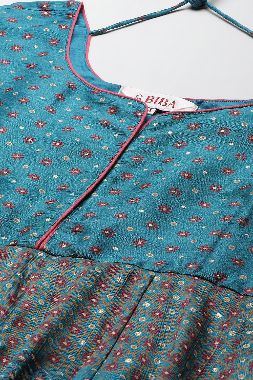 Fuchsia Anarkali Art Silk Printed Kurta image number 1