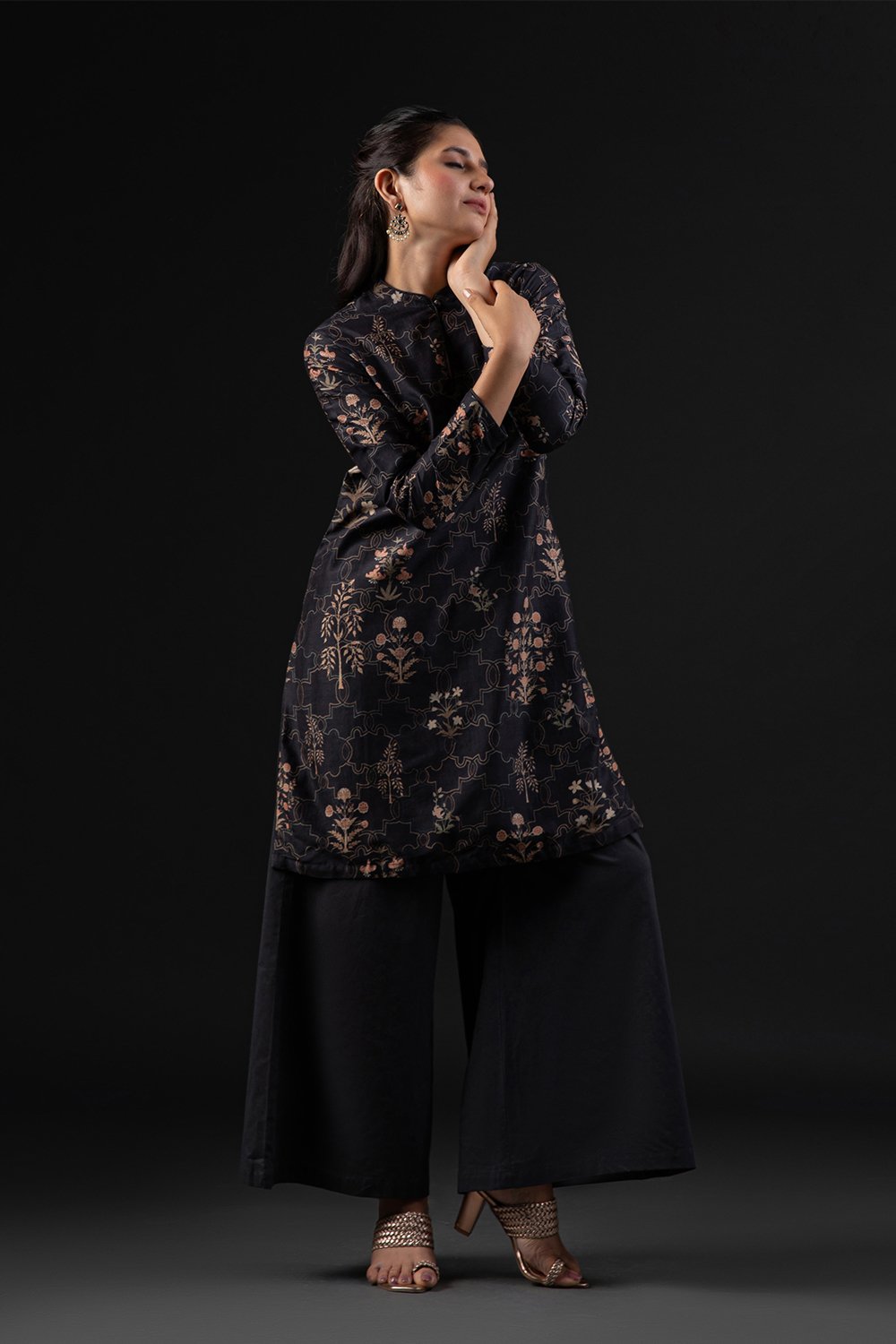 Rohit Bal Off White Cotton Silk Straight Printed Suit Set image number 0
